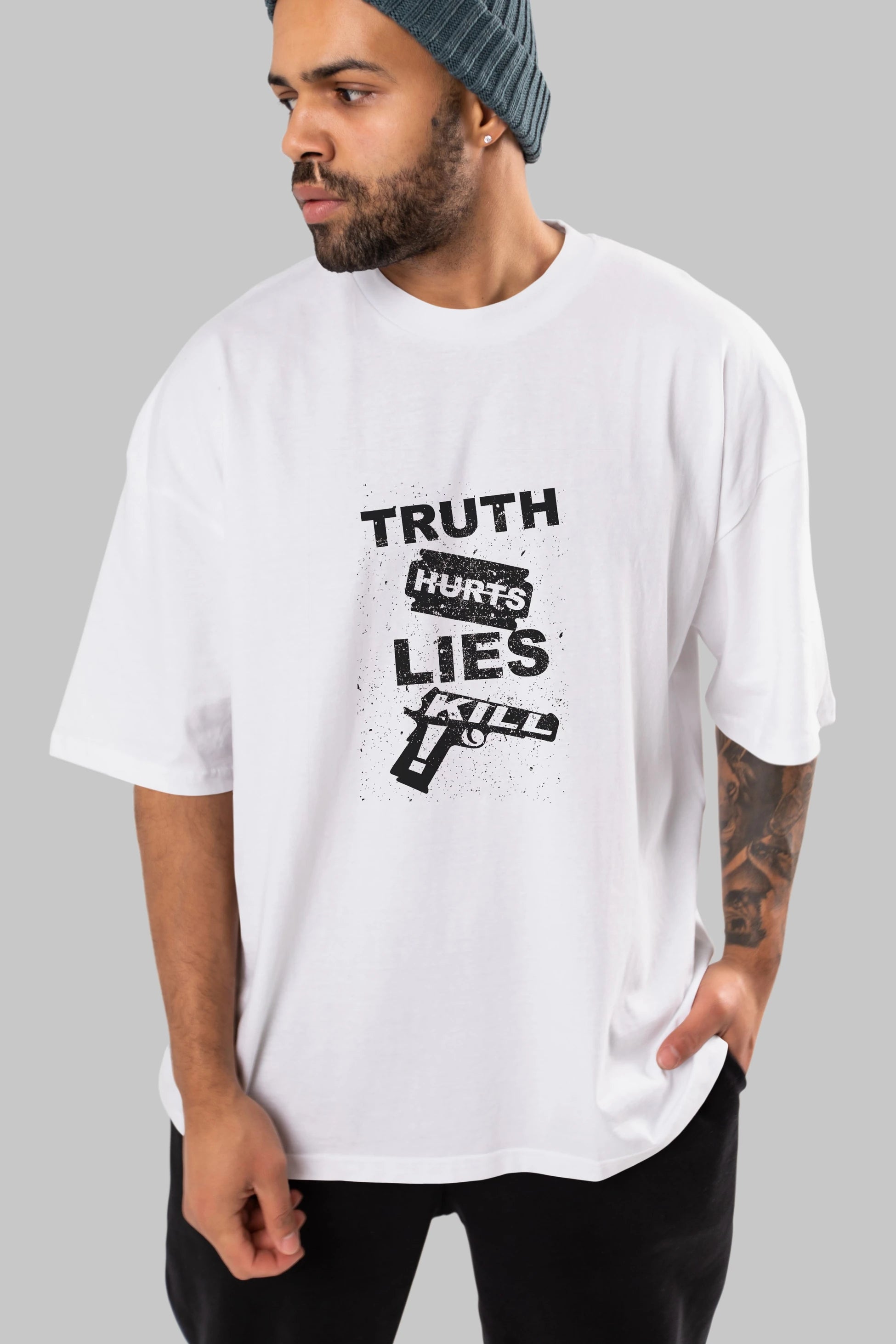 Truth Hurts Ön Baskılı Oversize t-shirt %100 pamuk Erkek Kadın Unisex
