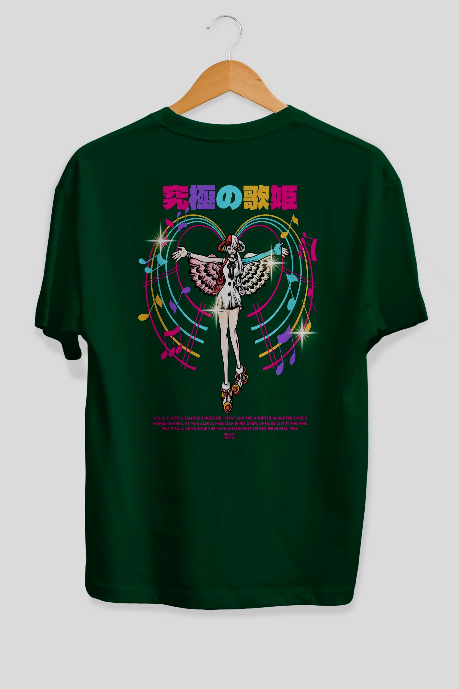 Uta Anime Arka Baskılı Oversize t-shirt Erkek Kadın Unisex