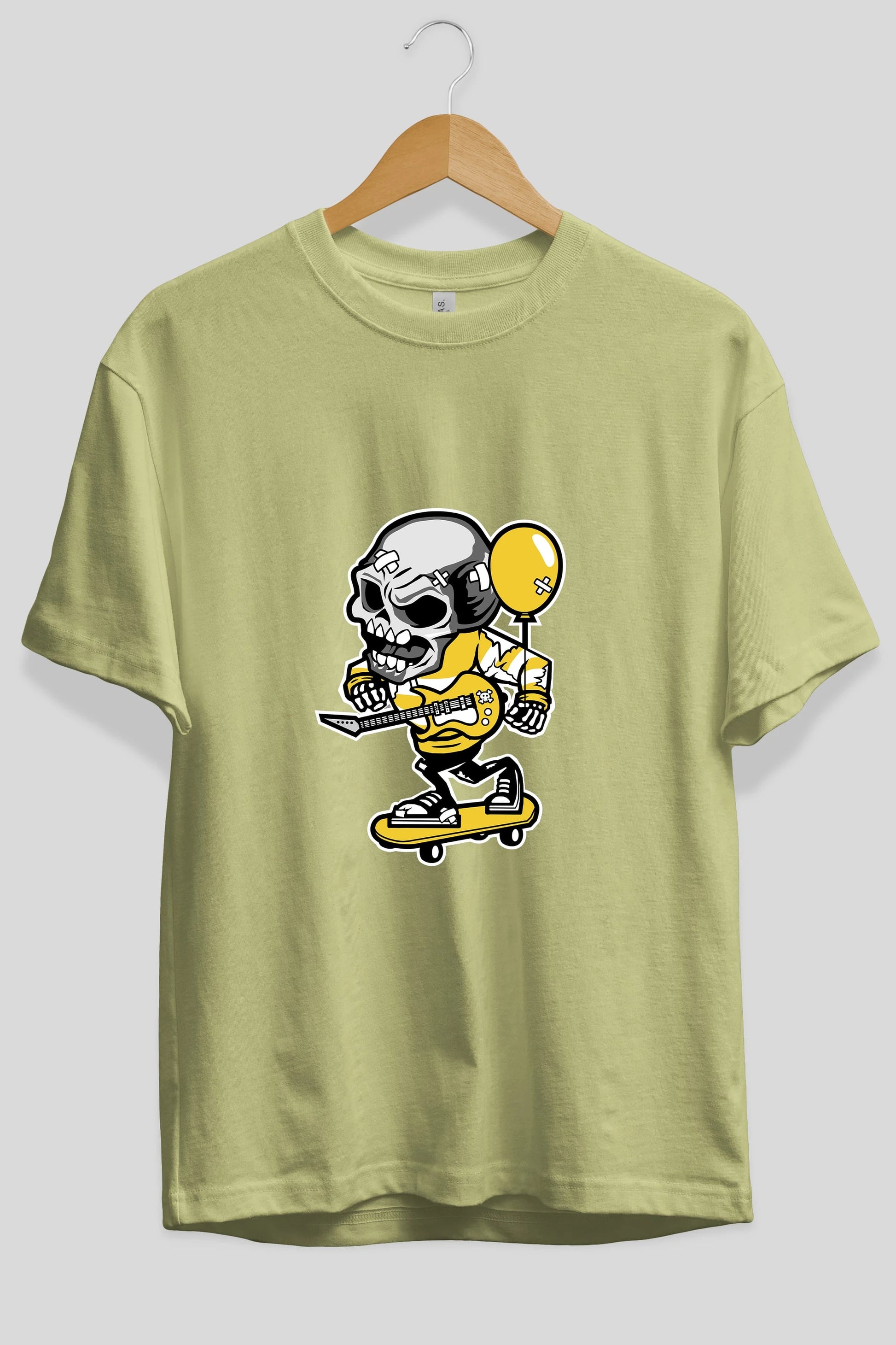 Skull Skater Ön Baskılı Oversize t-shirt Erkek Kadın Unisex %100 Pamuk tişort