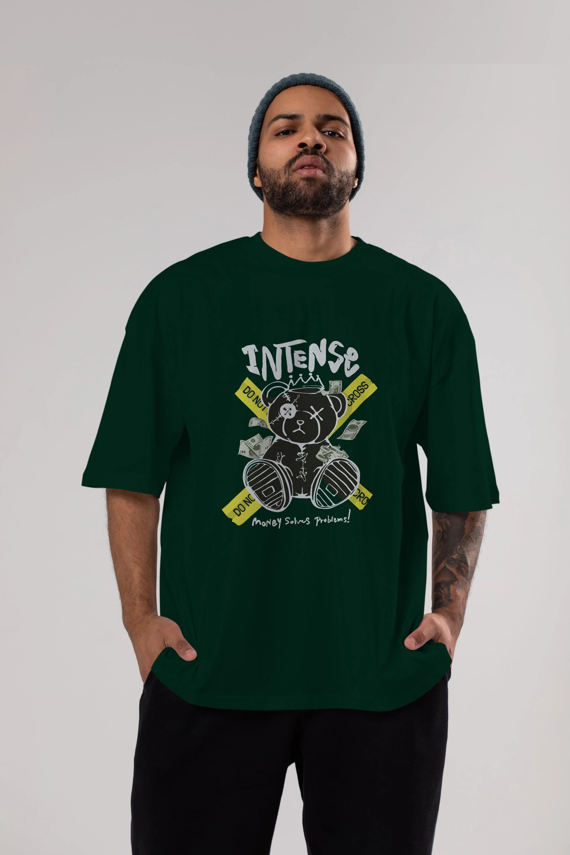 Teddy Bear intense Ön Baskılı Oversize t-shirt Erkek Kadın Unisex