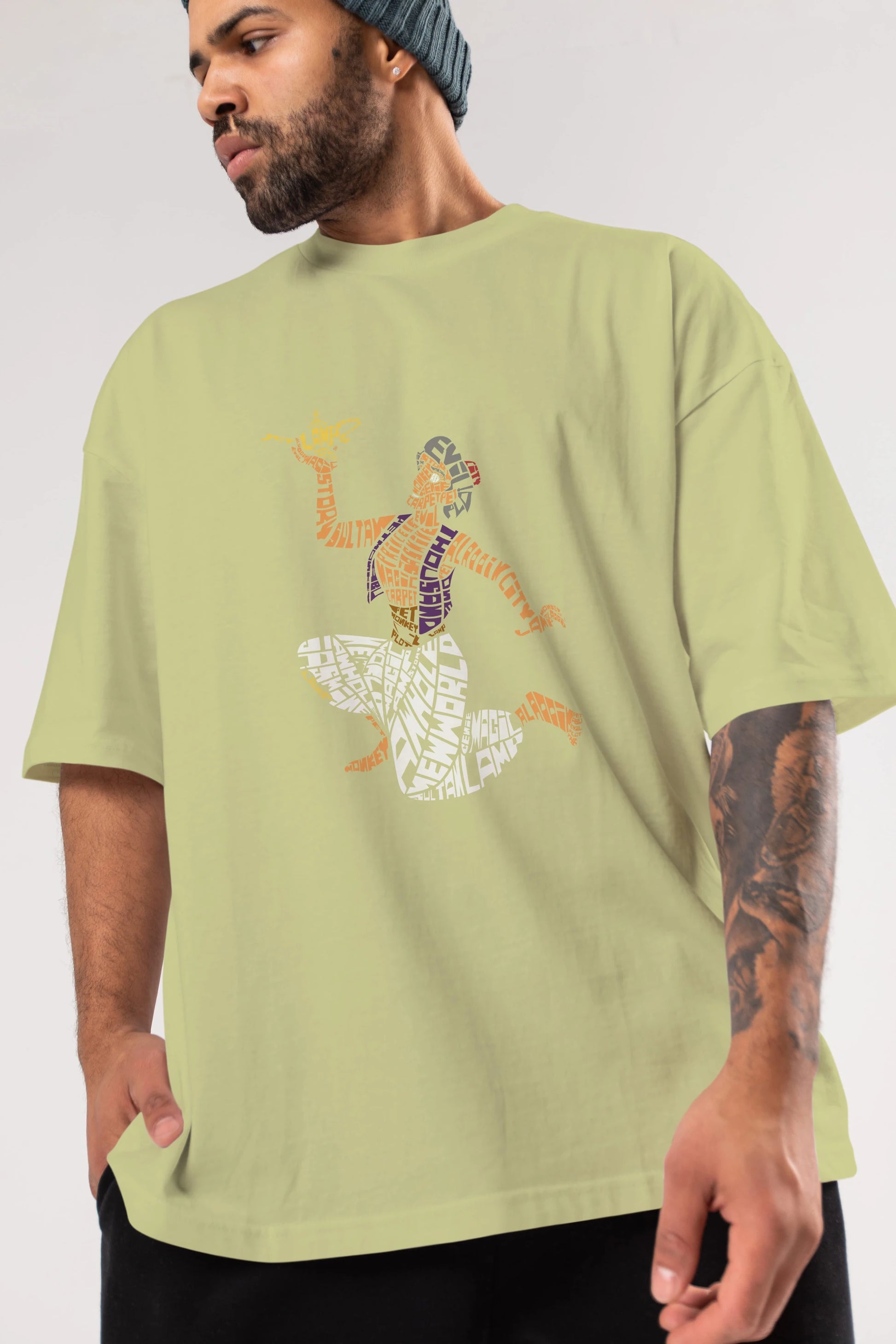 Aladdin Ön Baskılı Oversize t-shirt %100 pamuk Erkek Kadın Unisex