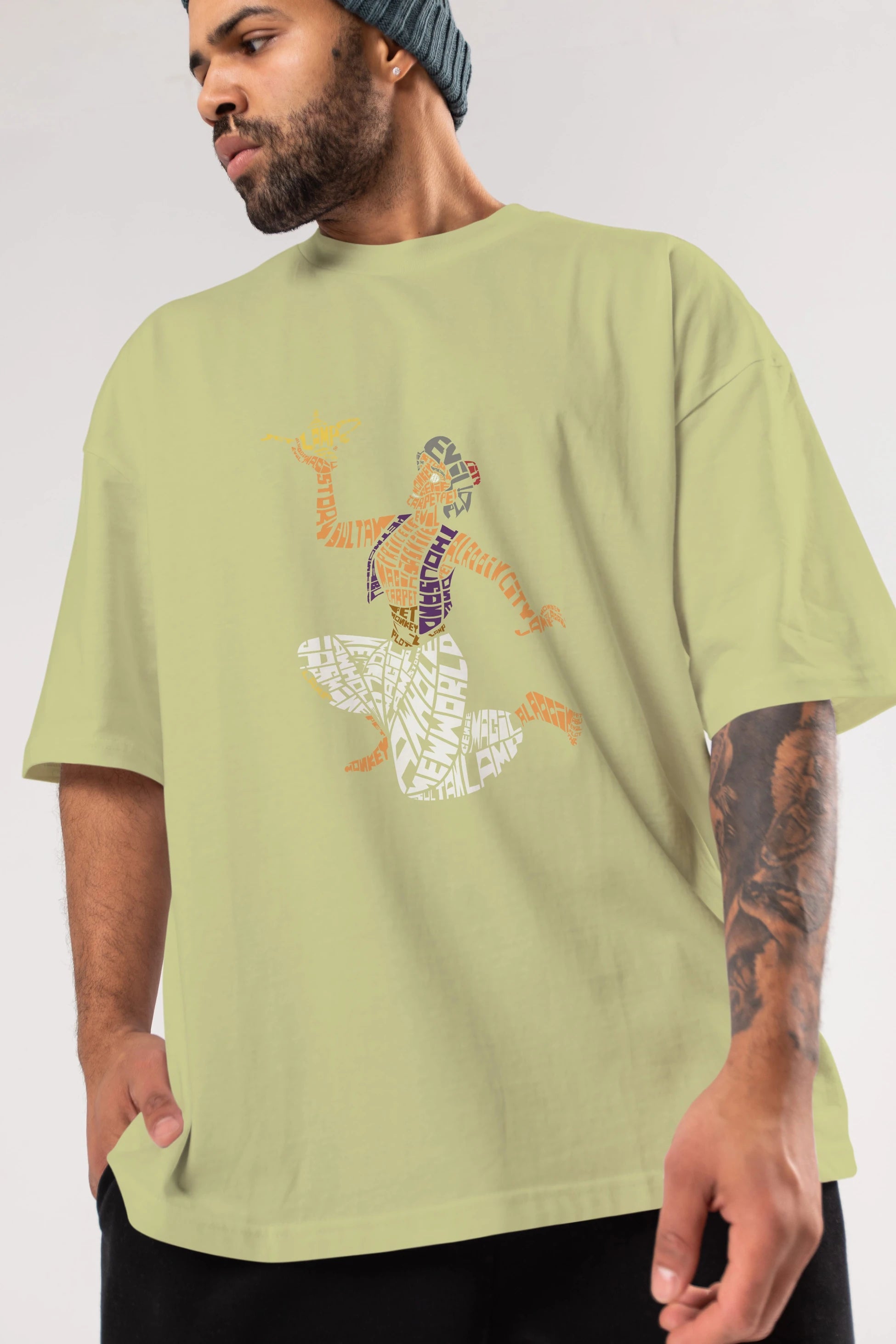 Aladdin Ön Baskılı Oversize t-shirt %100 pamuk Erkek Kadın Unisex