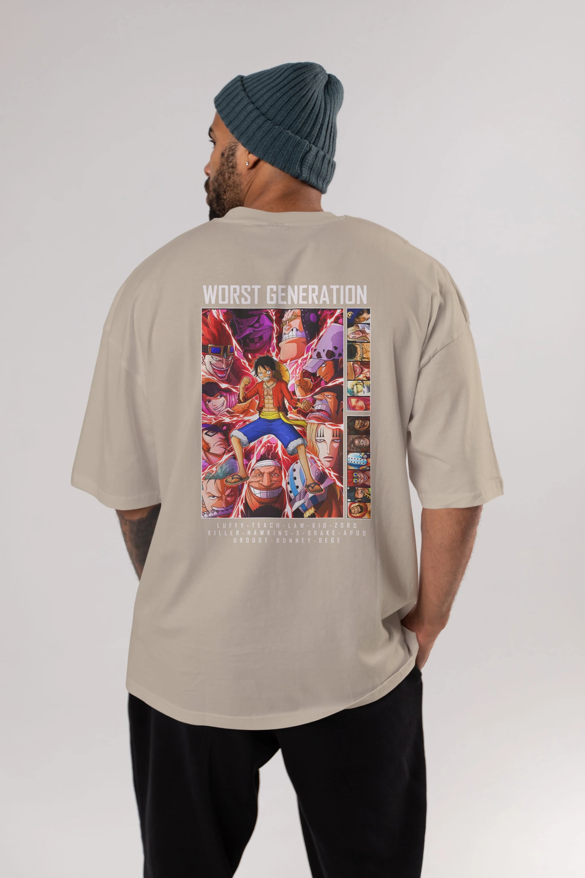 Worst Generation Anime Arka Baskılı Oversize t-shirt Erkek Kadın Unisex %100 pamuk tişort