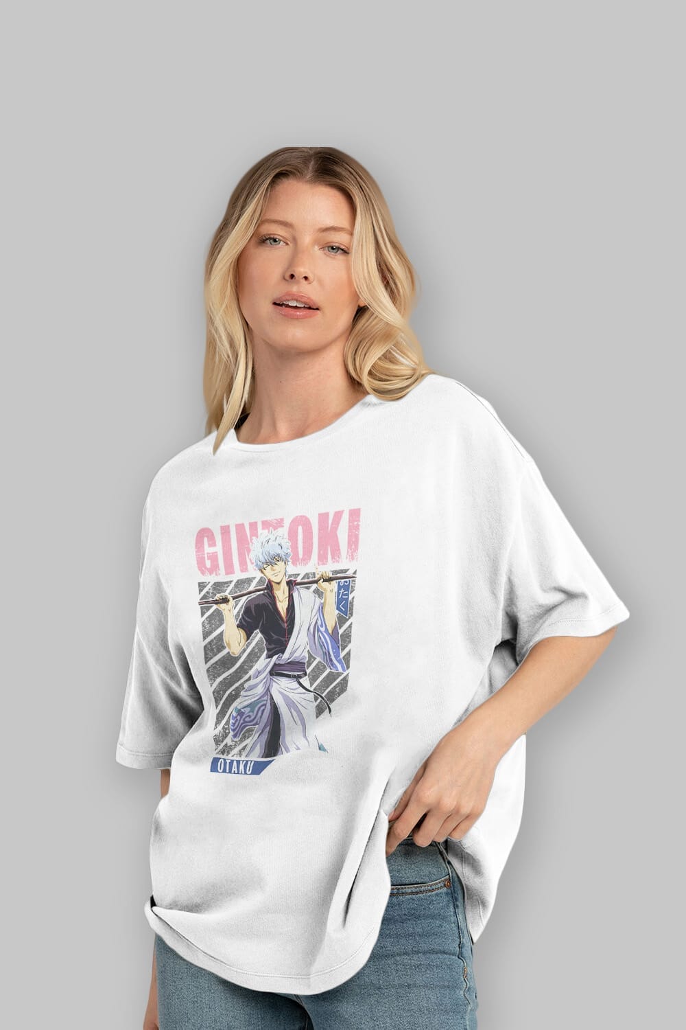 Gintoki Sakata GINTAMA 3 Anime Ön Baskılı Oversize t-shirt %100 pamuk Erkek Kadın Unisex