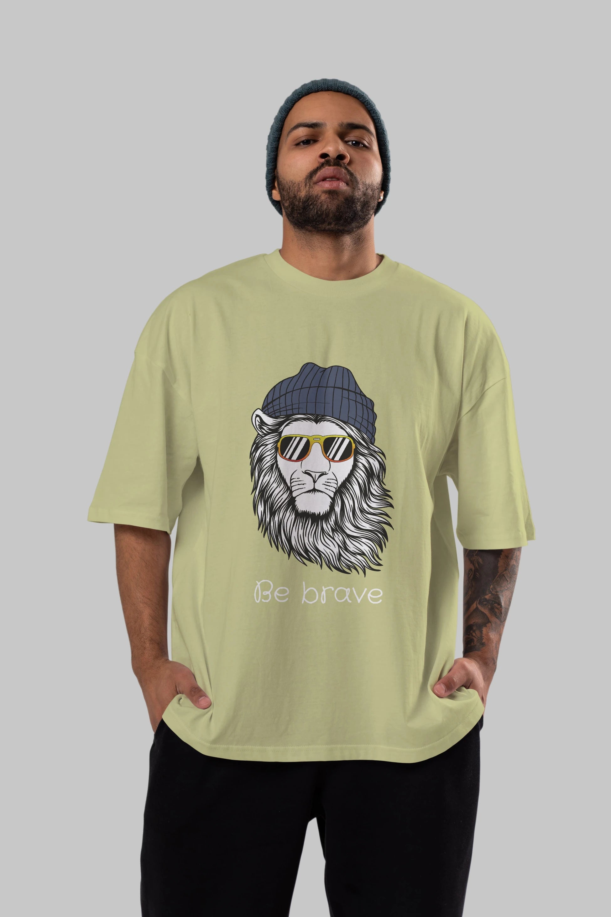 Be Brave Ön Baskılı Oversize t-shirt Erkek Kadın Unisex
