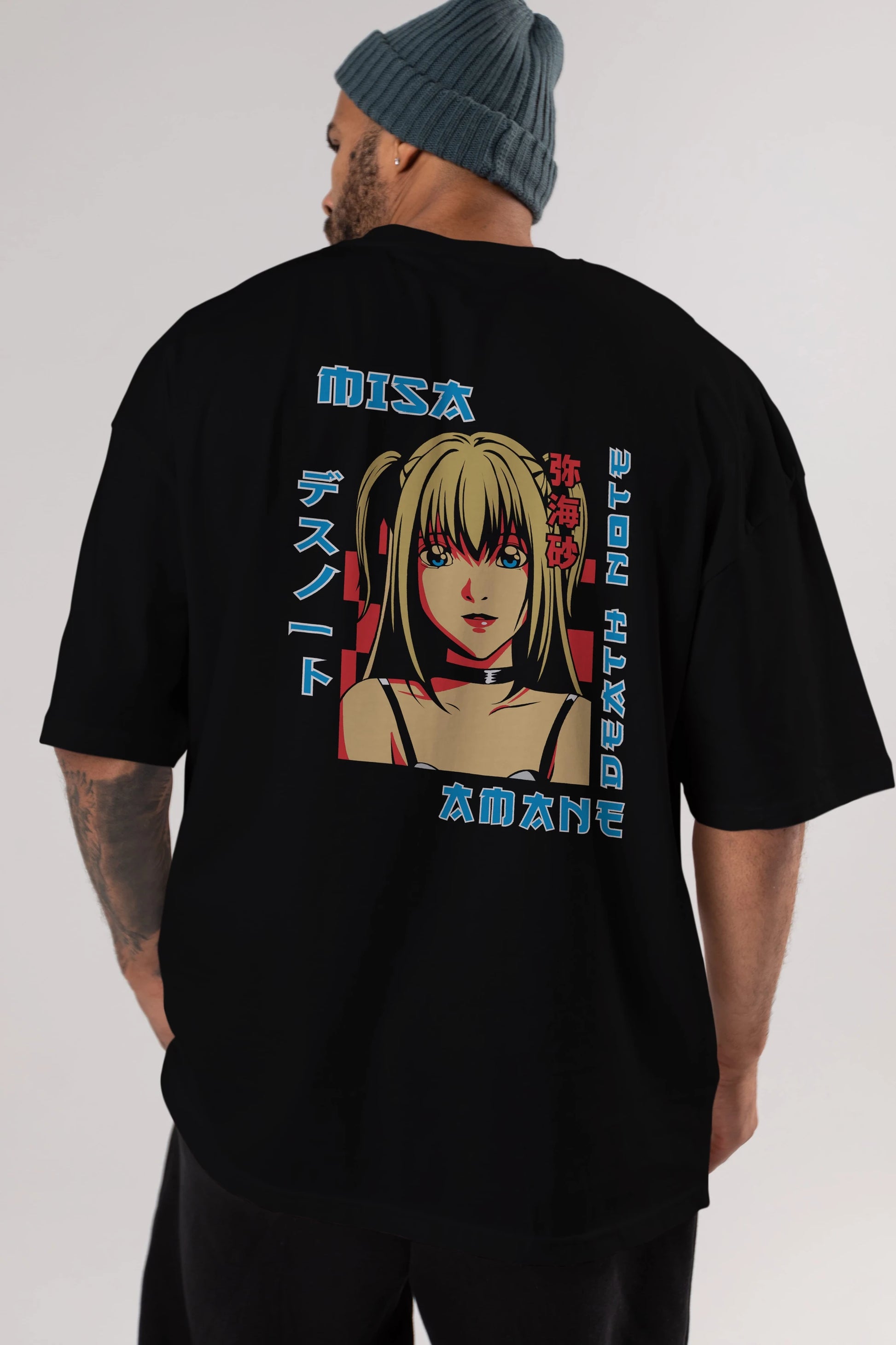 MISA-DEATH NOTE Anime Arka Baskılı Oversize t-shirt Erkek Kadın Unisex