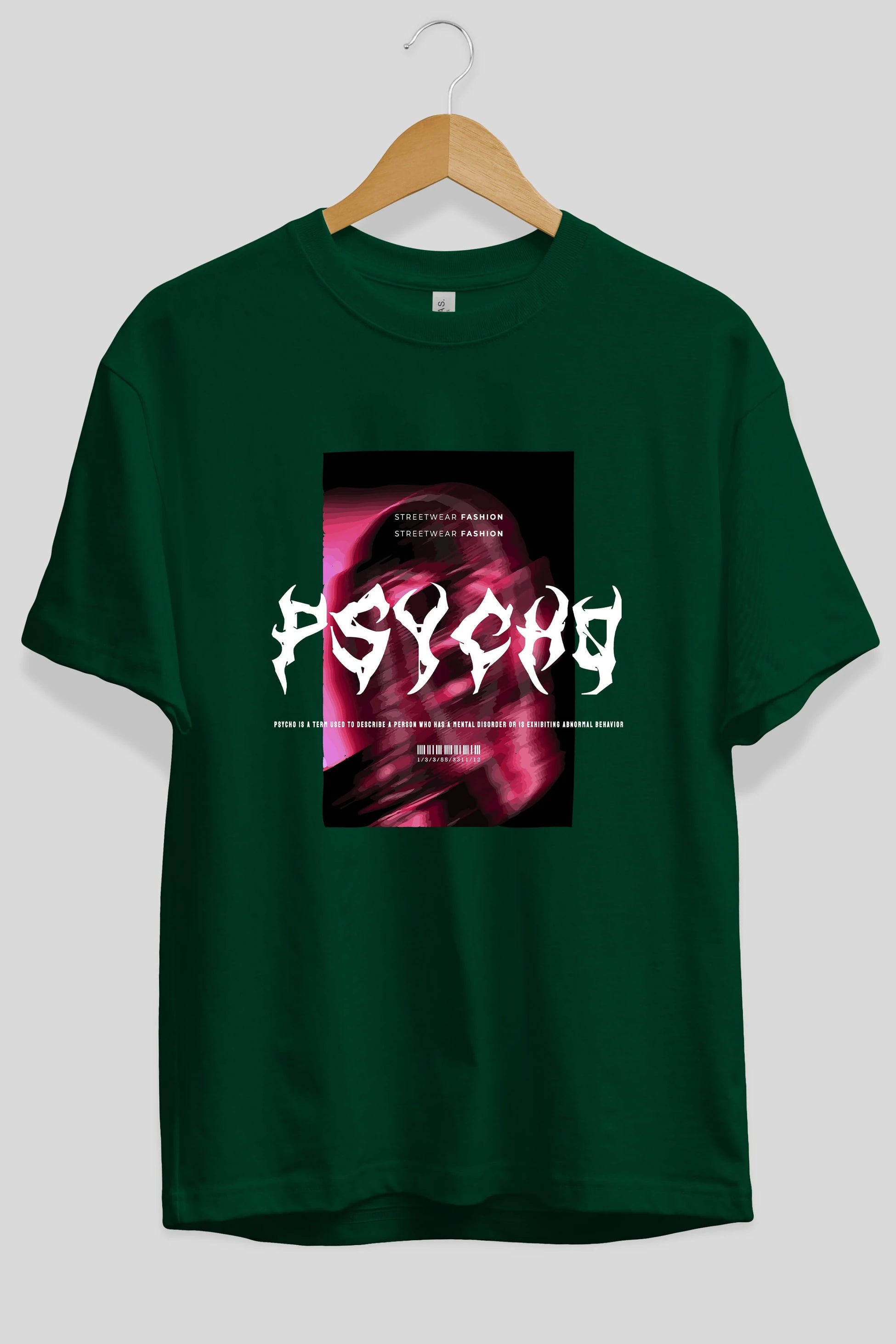 Psycho Streetwear Ön Baskılı Oversize t-shirt Erkek Kadın Unisex