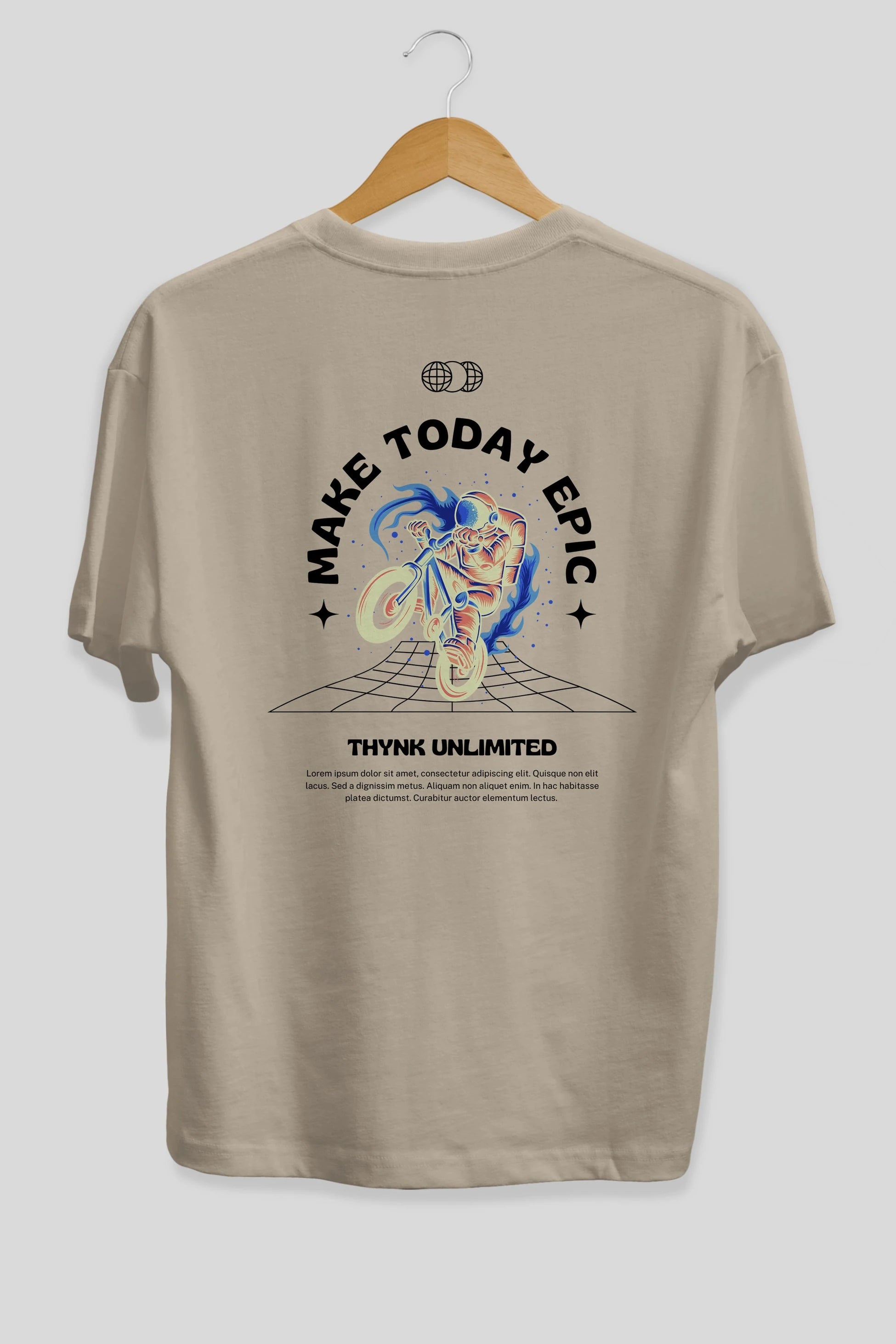 Make Today Epic Arka Baskılı Oversize t-shirt Erkek Kadın Unisex