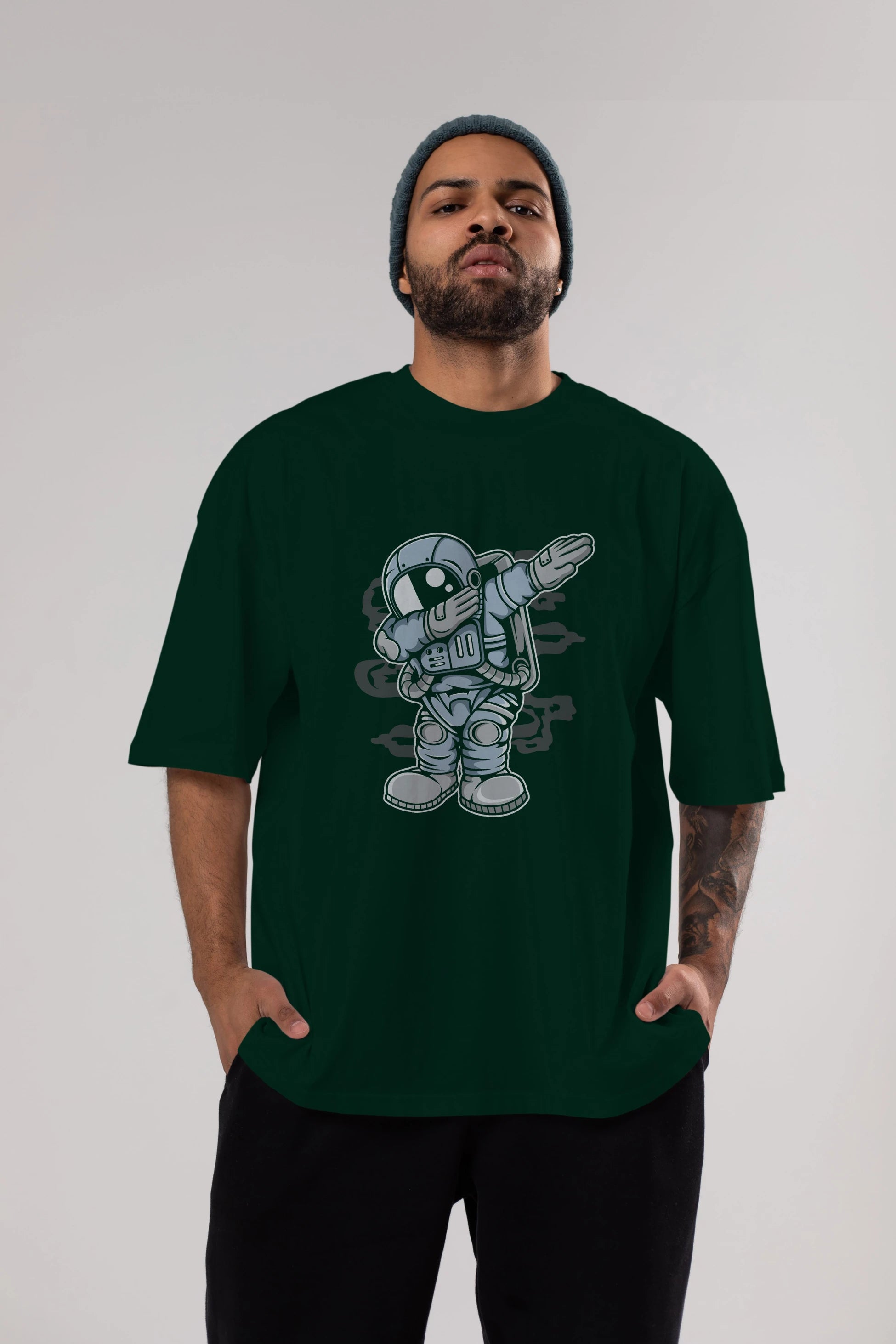 Astronaut Dab Ön Baskılı Oversize t-shirt Erkek Kadın Unisex