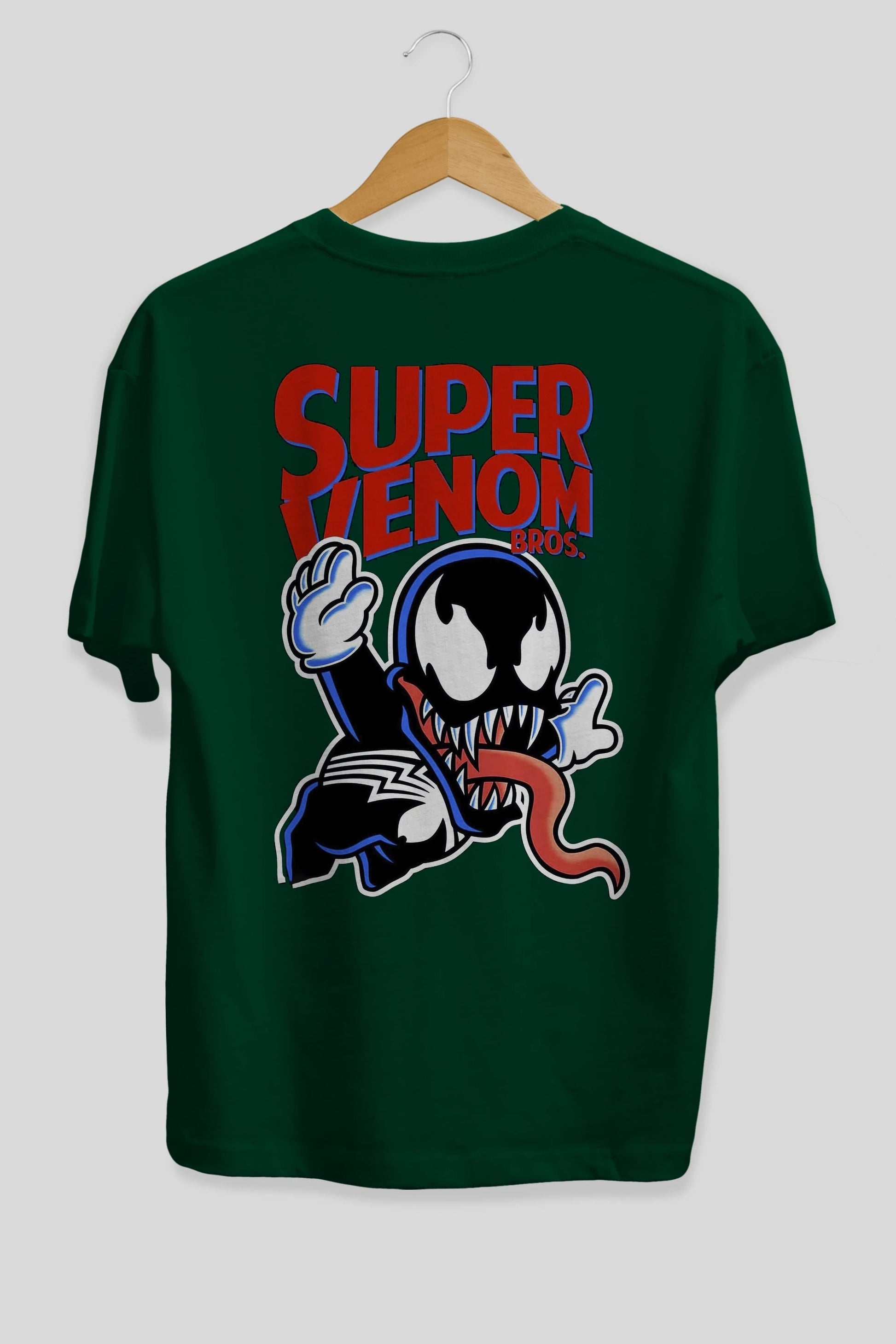 Super Venom Arka Baskılı Oversize t-shirt Erkek Kadın Unisex %100 Pamuk Bisiklet Yaka tişort