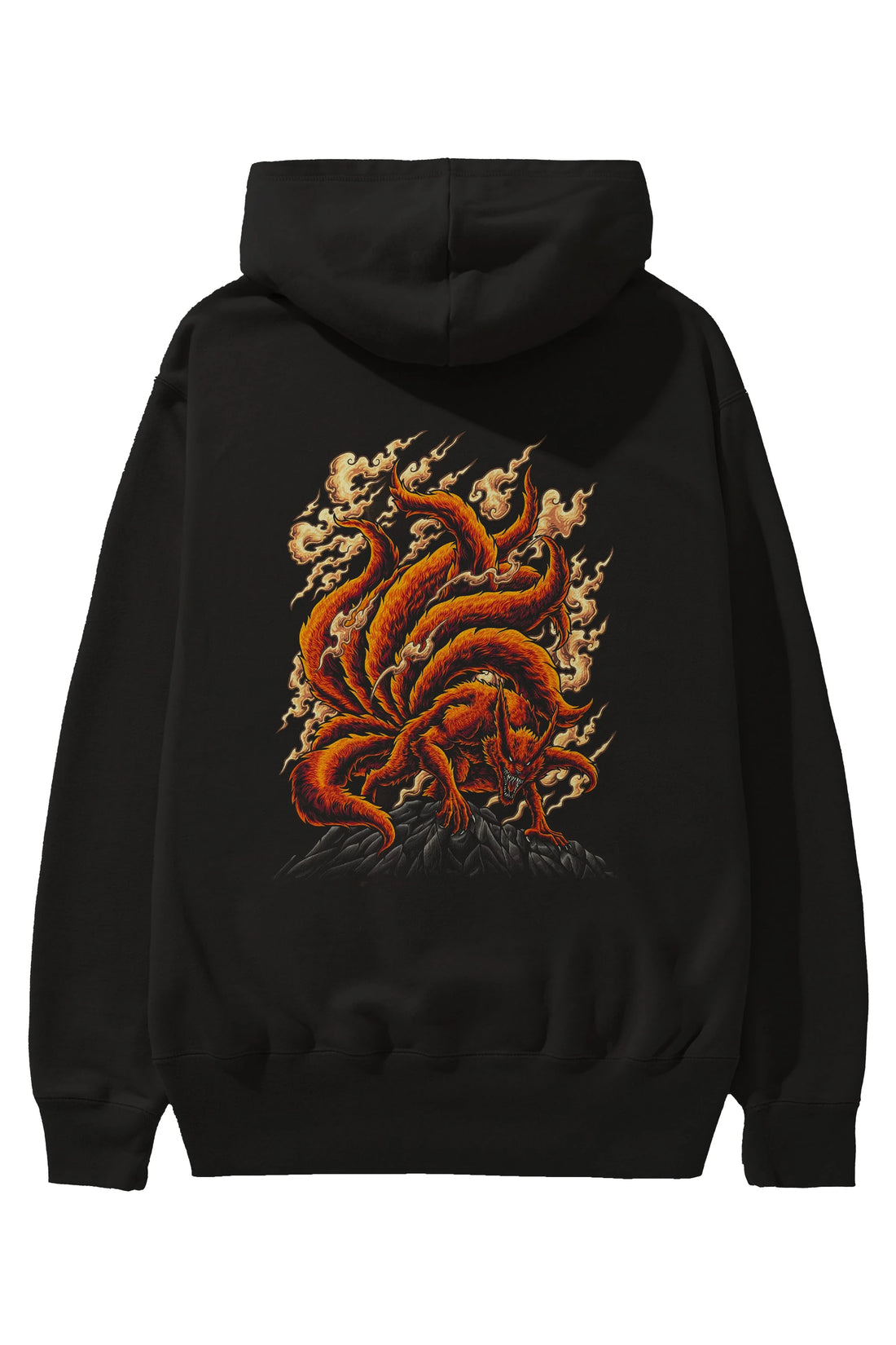 NARUTO KYUUBI Anime Arka Baskılı Hoodie Oversize Kapüşonlu Sweatshirt Erkek Kadın Unisex