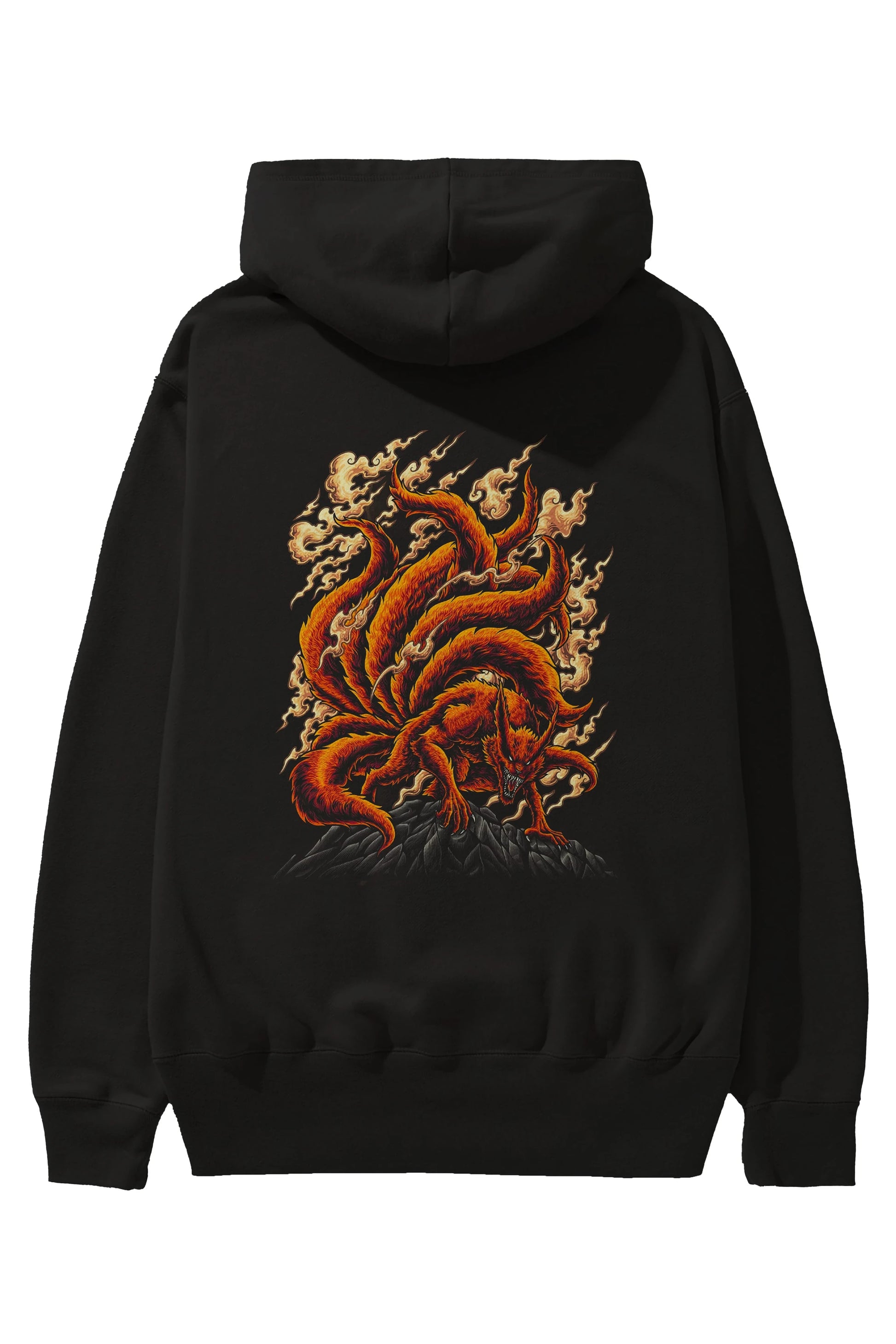 NARUTO KYUUBI Anime Arka Baskılı Hoodie Oversize Kapüşonlu Sweatshirt Erkek Kadın Unisex