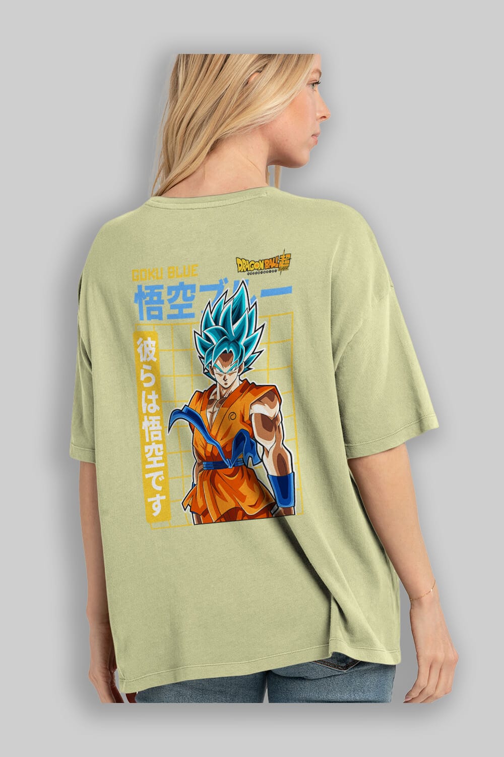 GOKU 1 Anime Arka Baskılı Oversize t-shirt Erkek Kadın Unisex