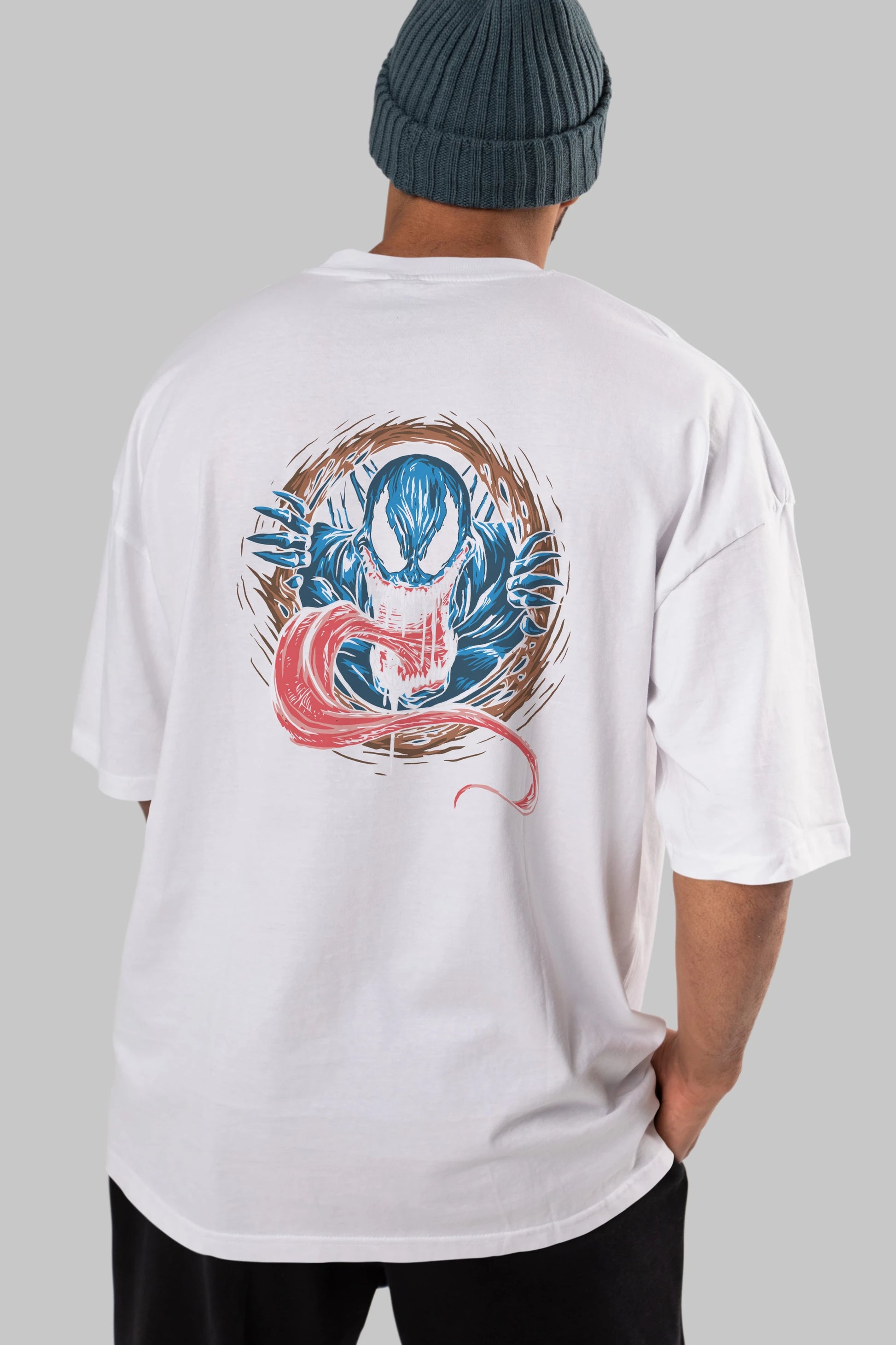 Venom (7) Arka Baskılı Oversize t-shirt Erkek Kadın Unisex %100 Pamuk Bisiklet Yaka tişort