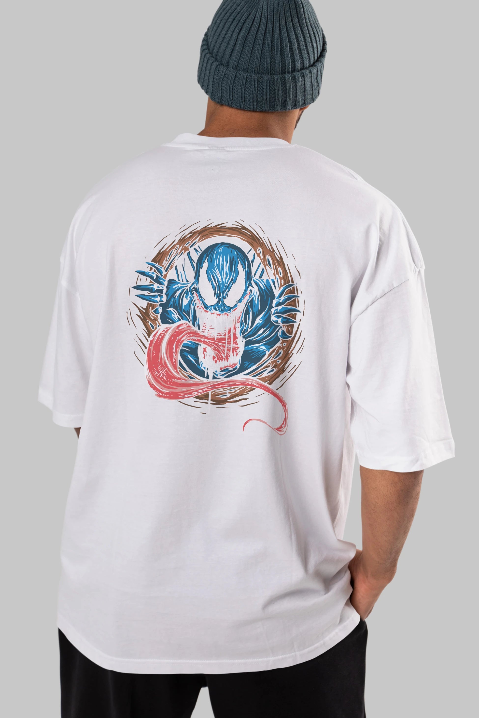 Venom (7) Arka Baskılı Oversize t-shirt Erkek Kadın Unisex %100 Pamuk Bisiklet Yaka tişort