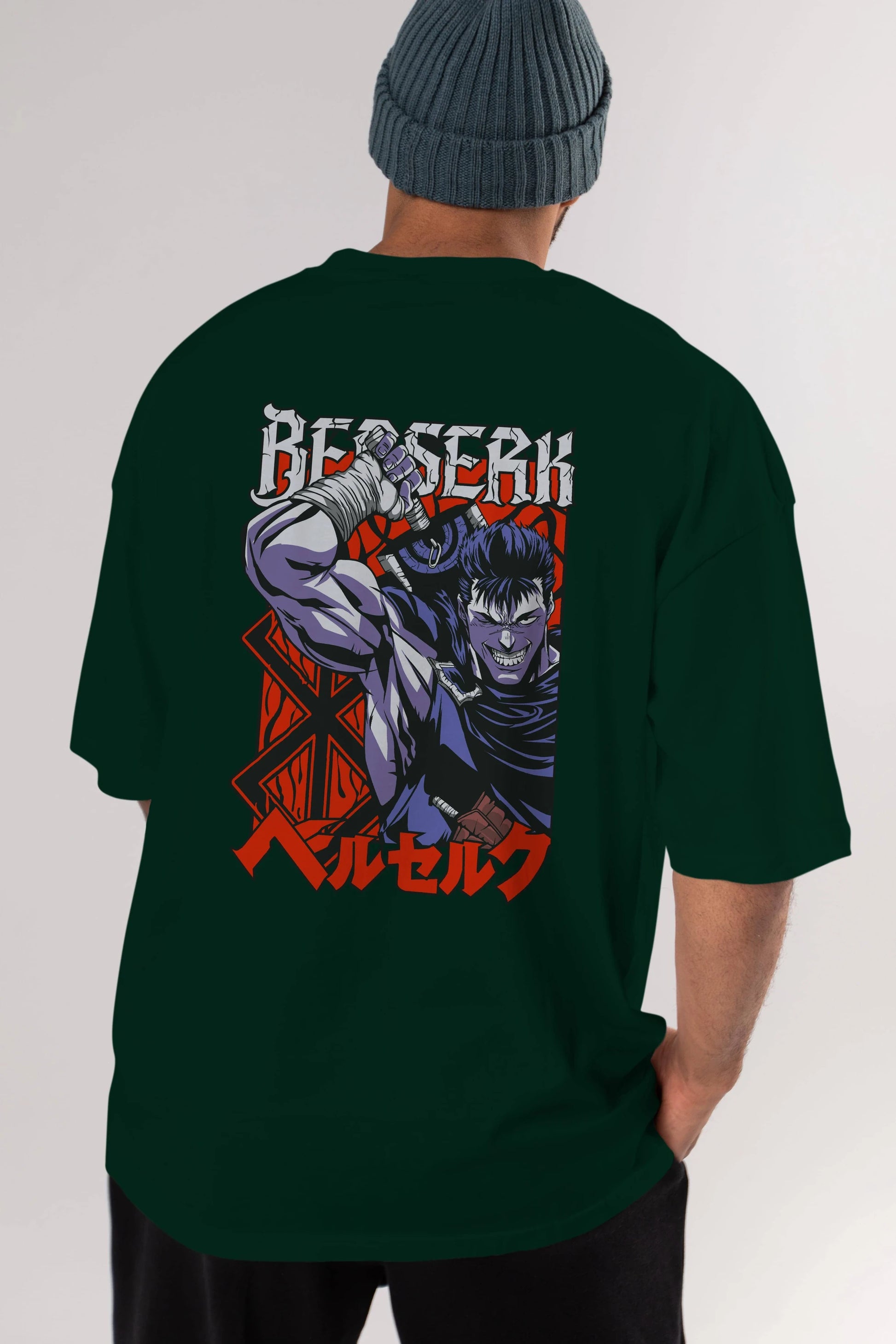 GUTS berserk Anime Arka Baskılı Oversize t-shirt Erkek Kadın Unisex