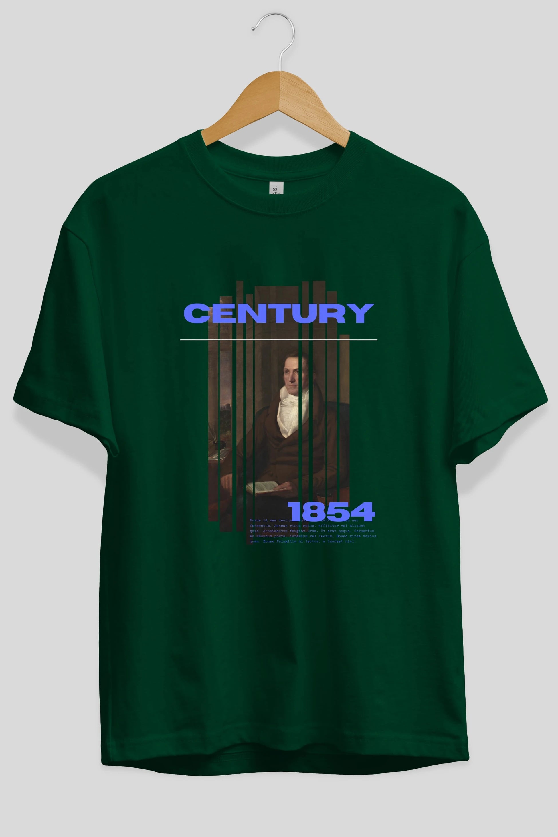 Century 1854 Yazılı Ön Baskılı Oversize t-shirt Erkek Kadın Unisex