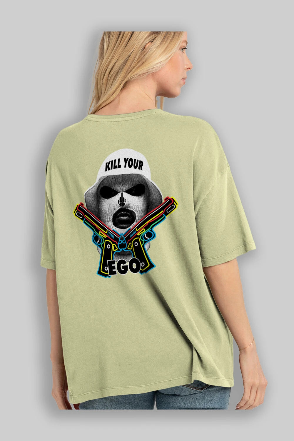 Kill Your Ego Arka Baskılı Oversize t-shirt Erkek Kadın Unisex