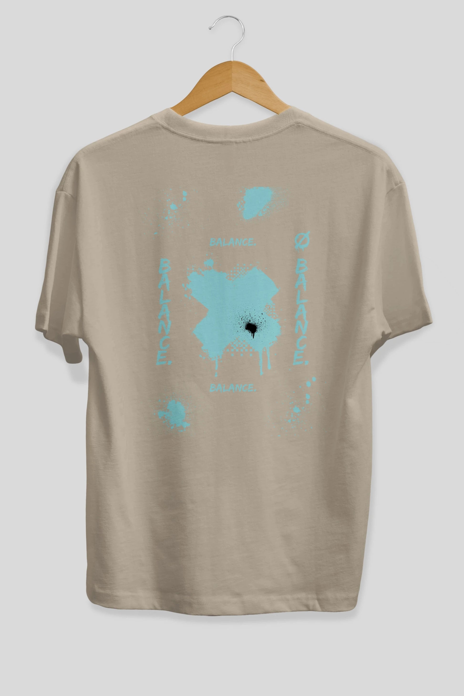 Balance Balance Yazılı Arka Baskılı Oversize t-shirt Erkek Kadın Unisex