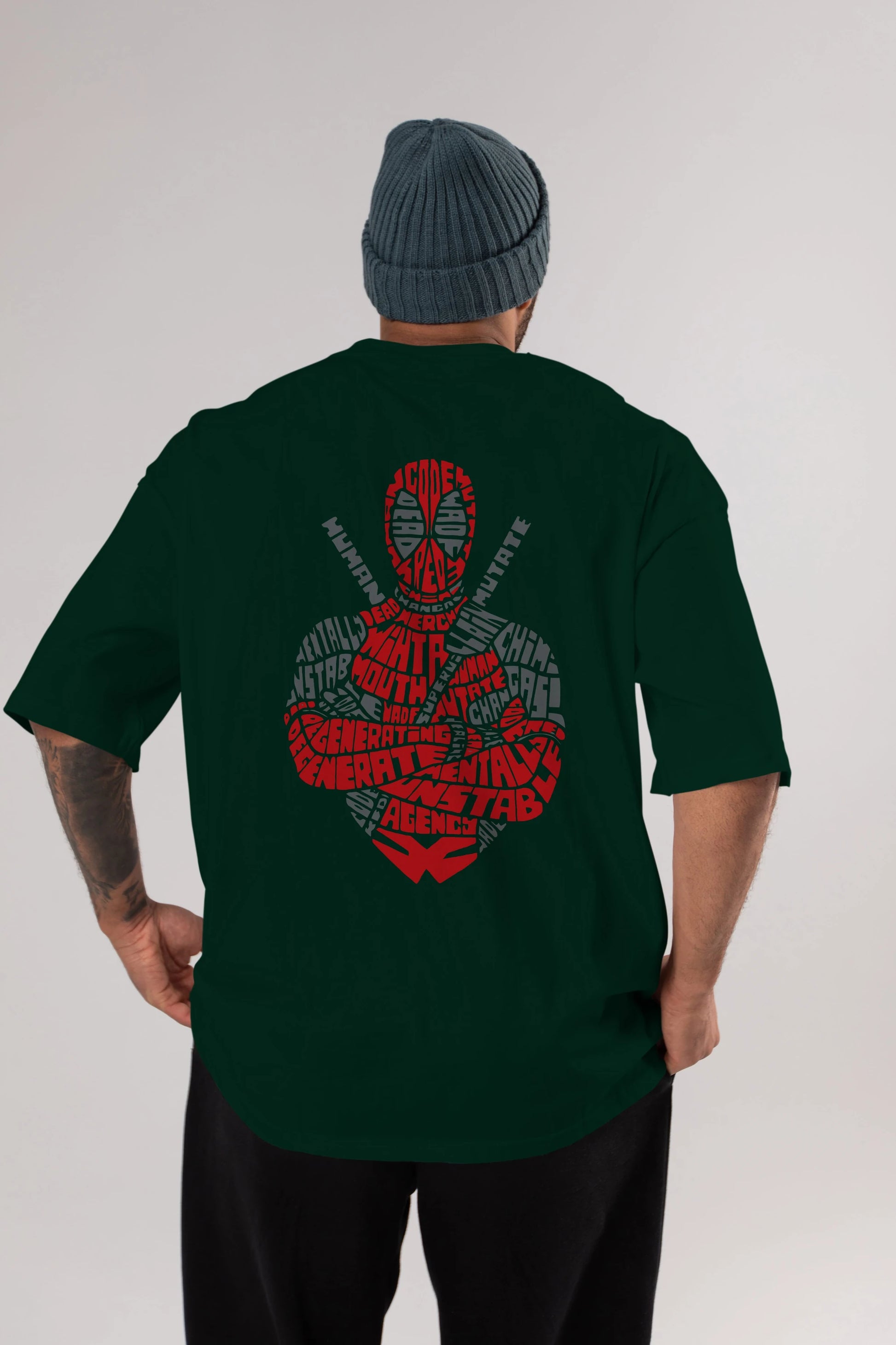 Deadpool (16) Arka Baskılı Oversize t-shirt Erkek Kadın Unisex %100 Pamuk Bisiklet Yaka tişort