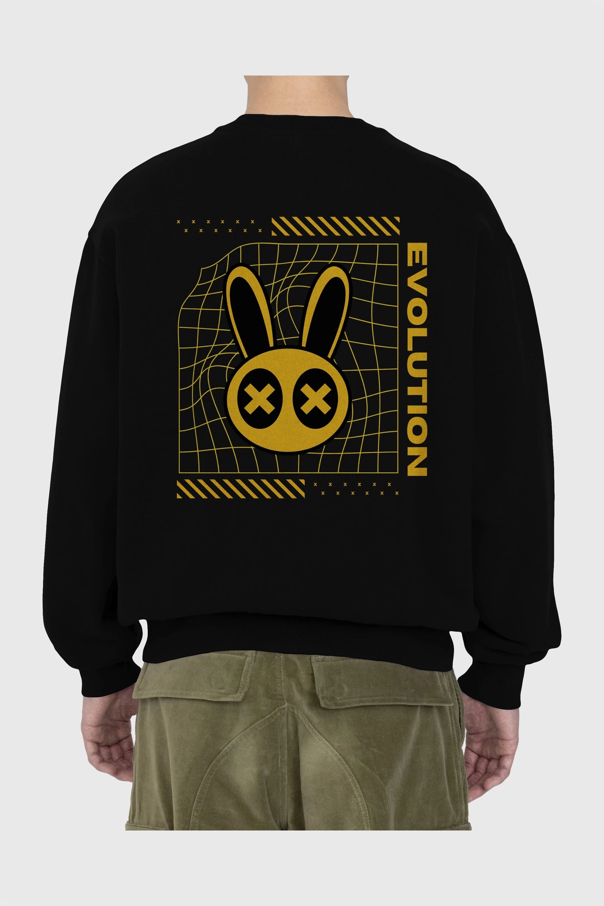 Evolution Yazılı Arka Baskılı Oversize Sweatshirt Erkek Kadın Unisex