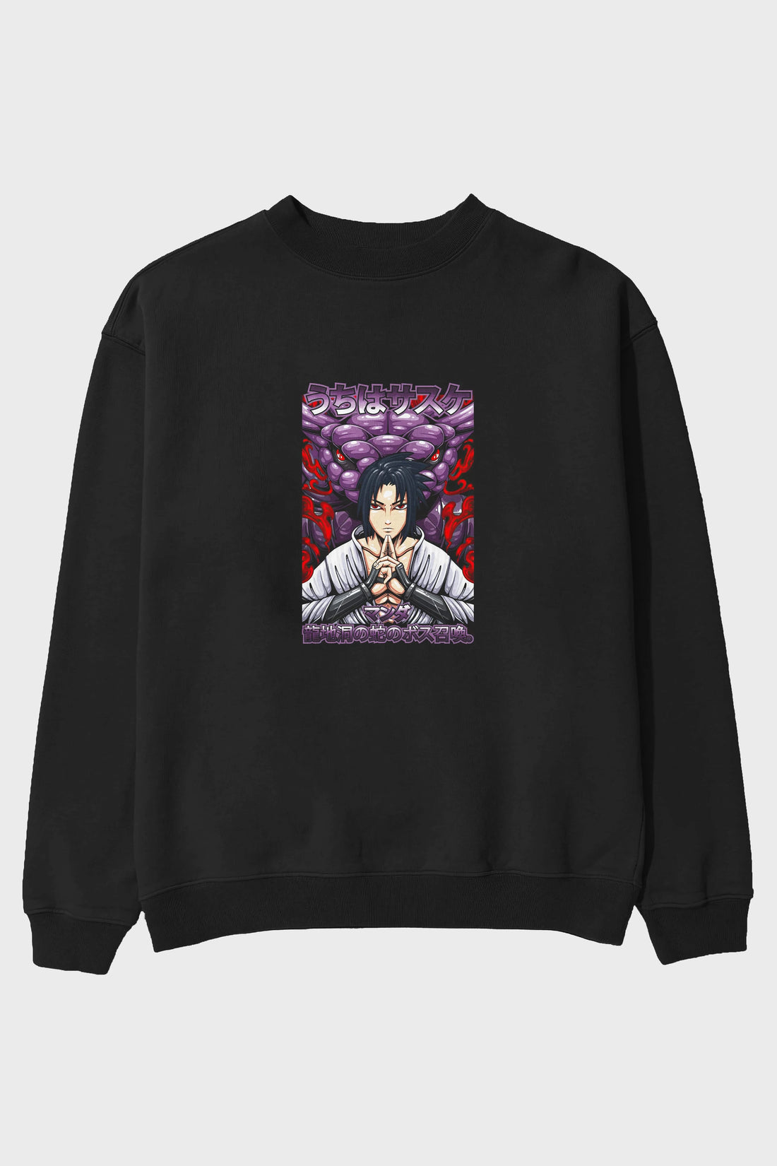 NARUTO SASUKE UCHIHA Anime Ön Baskılı Oversize Sweatshirt Erkek Kadın Unisex
