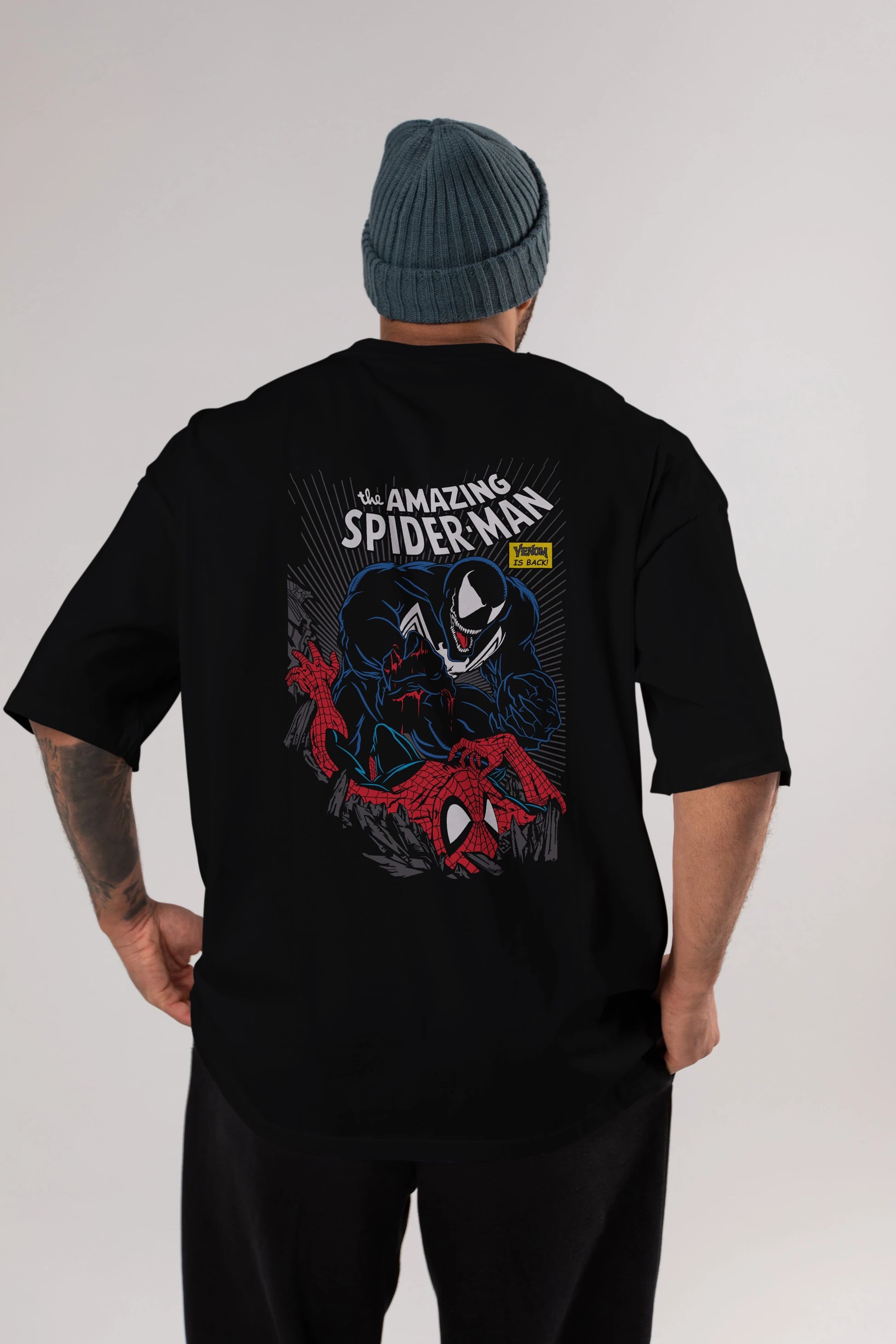 Venom (19) Arka Baskılı Oversize t-shirt Erkek Kadın Unisex %100 Pamuk Bisiklet Yaka tişort