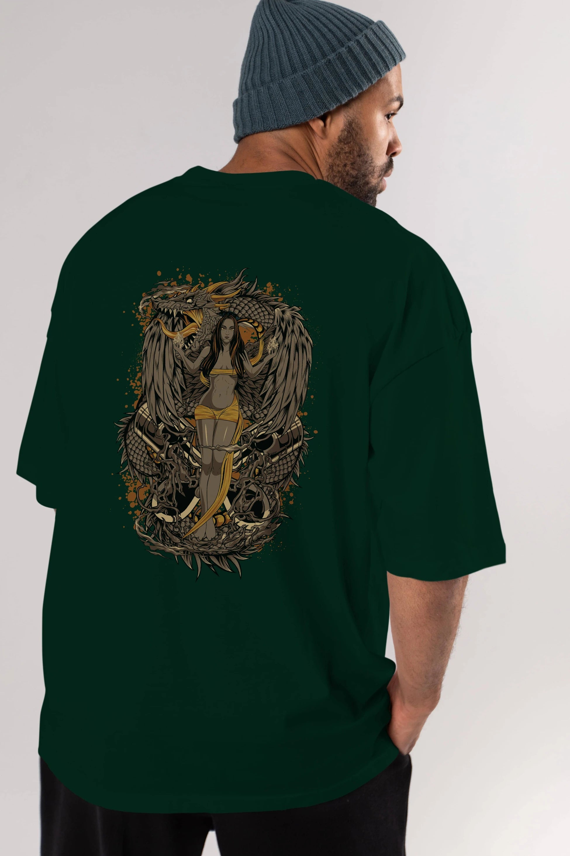 TRIBAL (3) Anime Arka Baskılı Oversize t-shirt Erkek Kadın Unisex