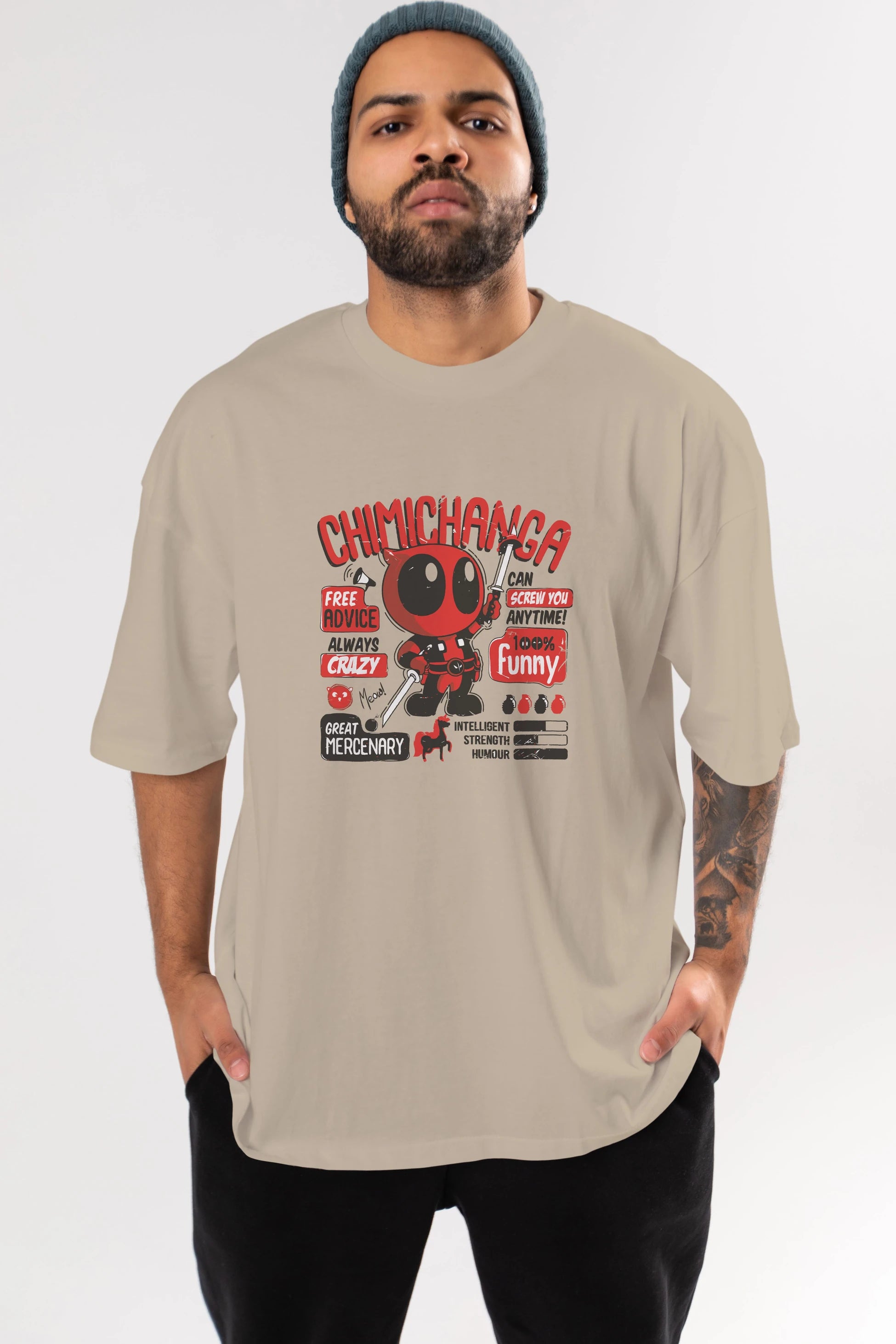 Deadpool (9) Ön Baskılı Oversize t-shirt Erkek Kadın Unisex %100 Pamuk Bisiklet Yaka tişort