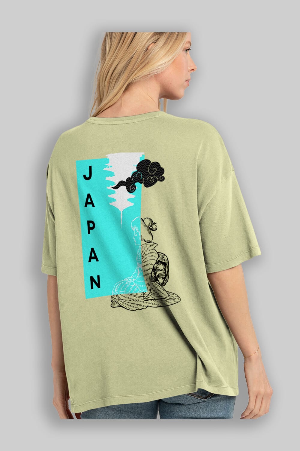 Japan Yazılı Streetwear Arka Baskılı Oversize t-shirt Erkek Kadın Unisex