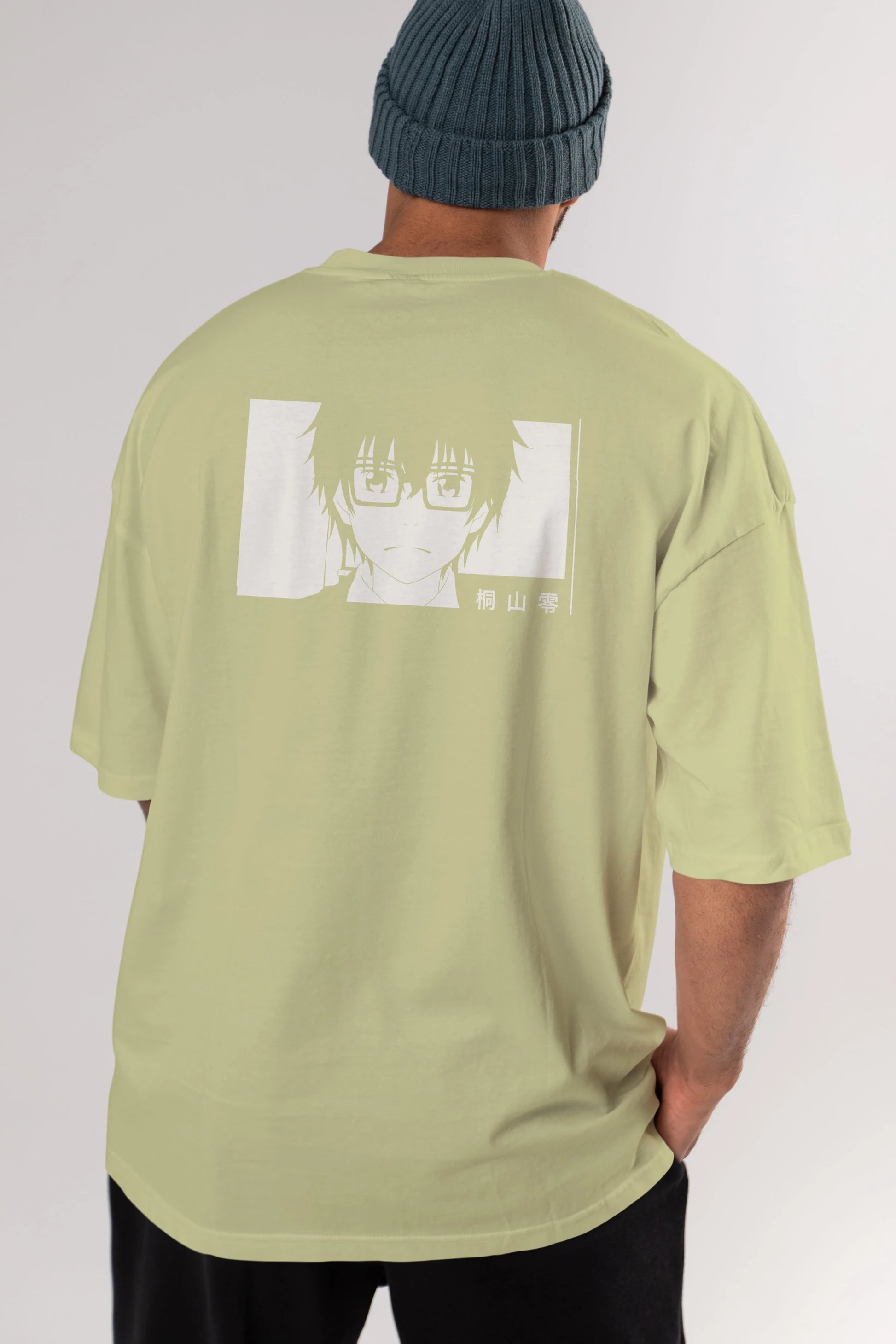 Rei Kiriyama 3 Anime Arka Baskılı Oversize t-shirt Erkek Kadın Unisex