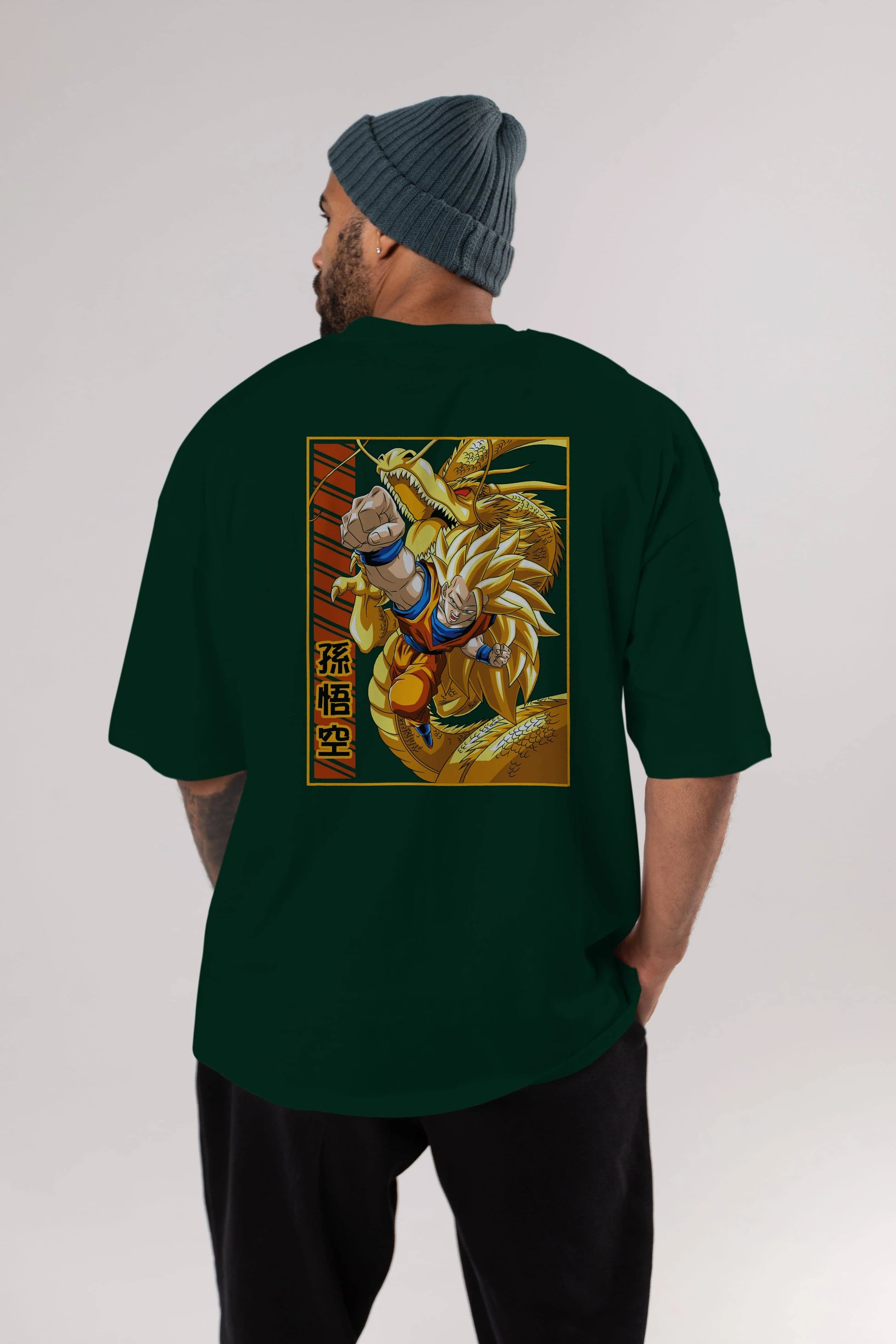 DragonBall Goku Anime Arka Baskılı Oversize t-shirt Erkek Kadın Unisex