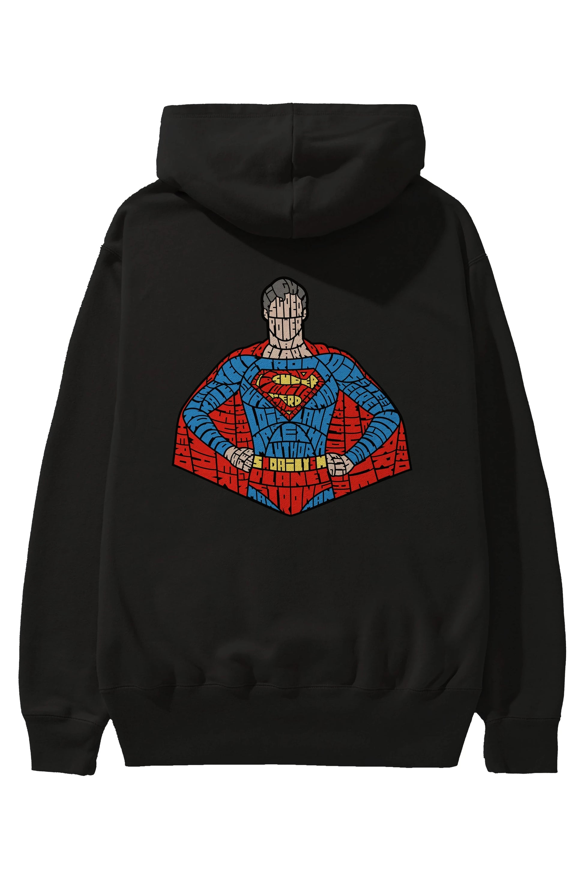 Kryptonian Arka Baskılı Hoodie Oversize Kapüşonlu Sweatshirt Erkek Kadın Unisex