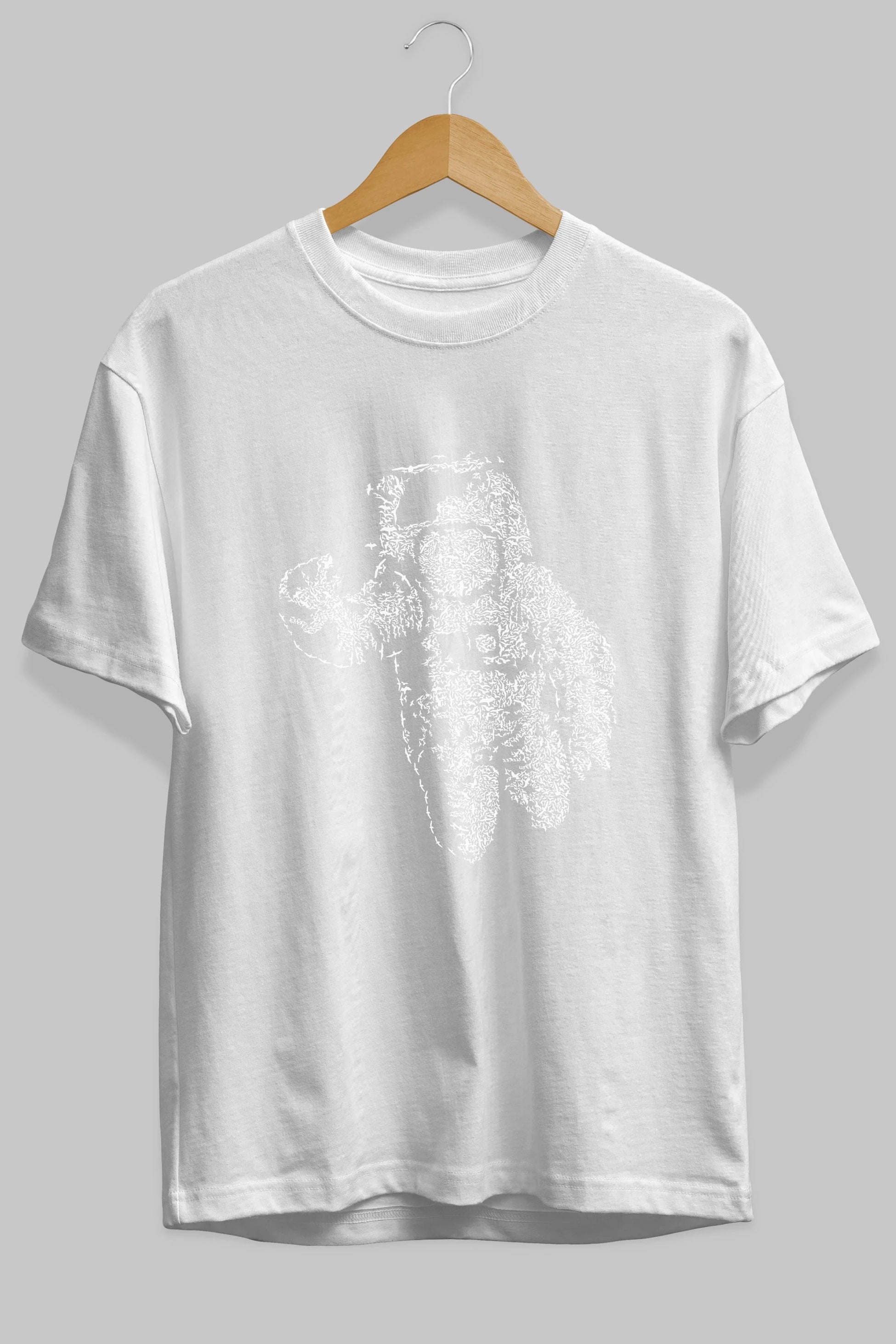 Flying Astronaut Ön Baskılı Oversize t-shirt %100 pamuk Erkek Kadın Unisex