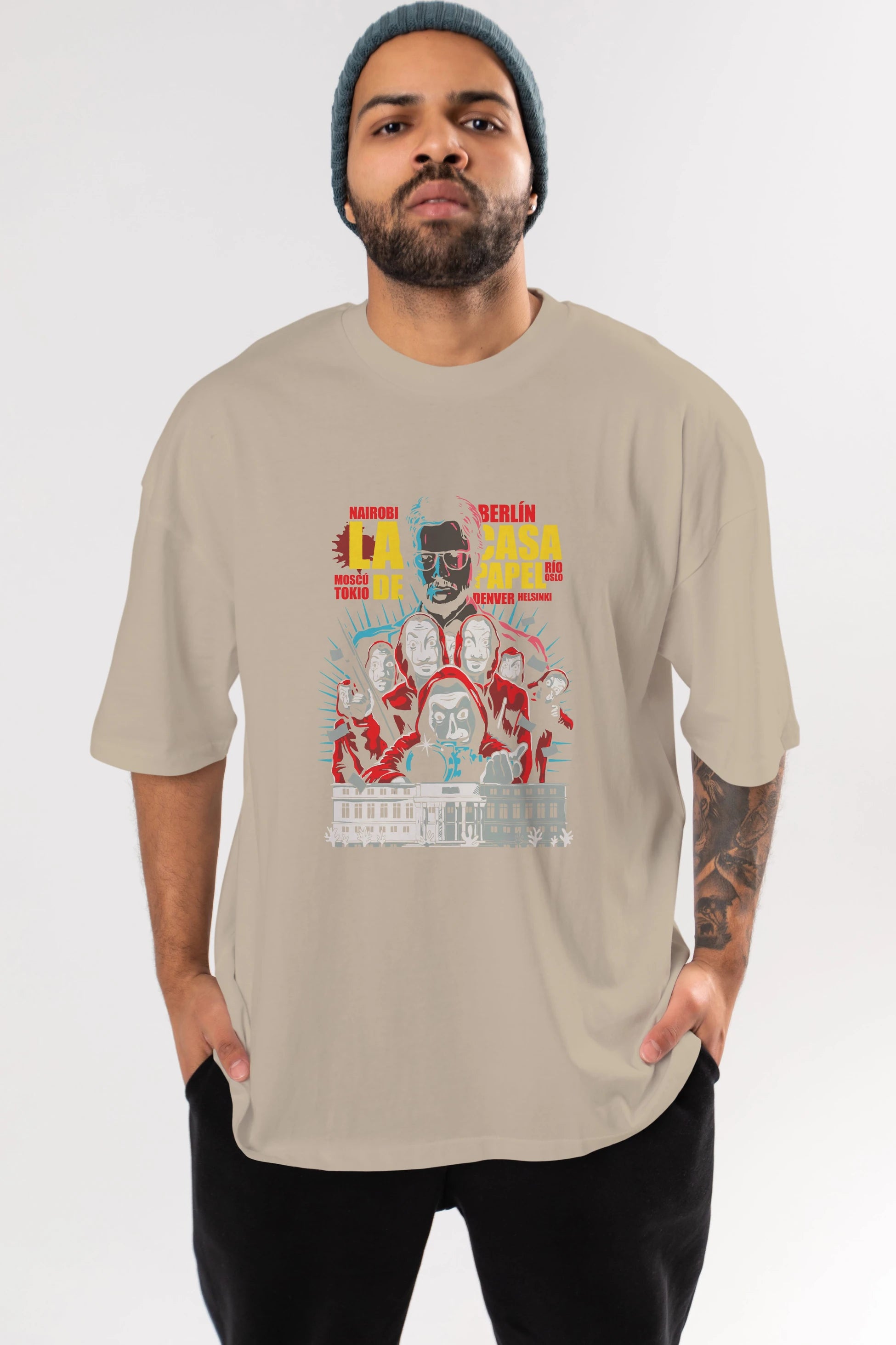 La Casa De Papel (6) Ön Baskılı Oversize t-shirt Erkek Kadın Unisex %100 Pamuk Bisiklet Yaka tişort