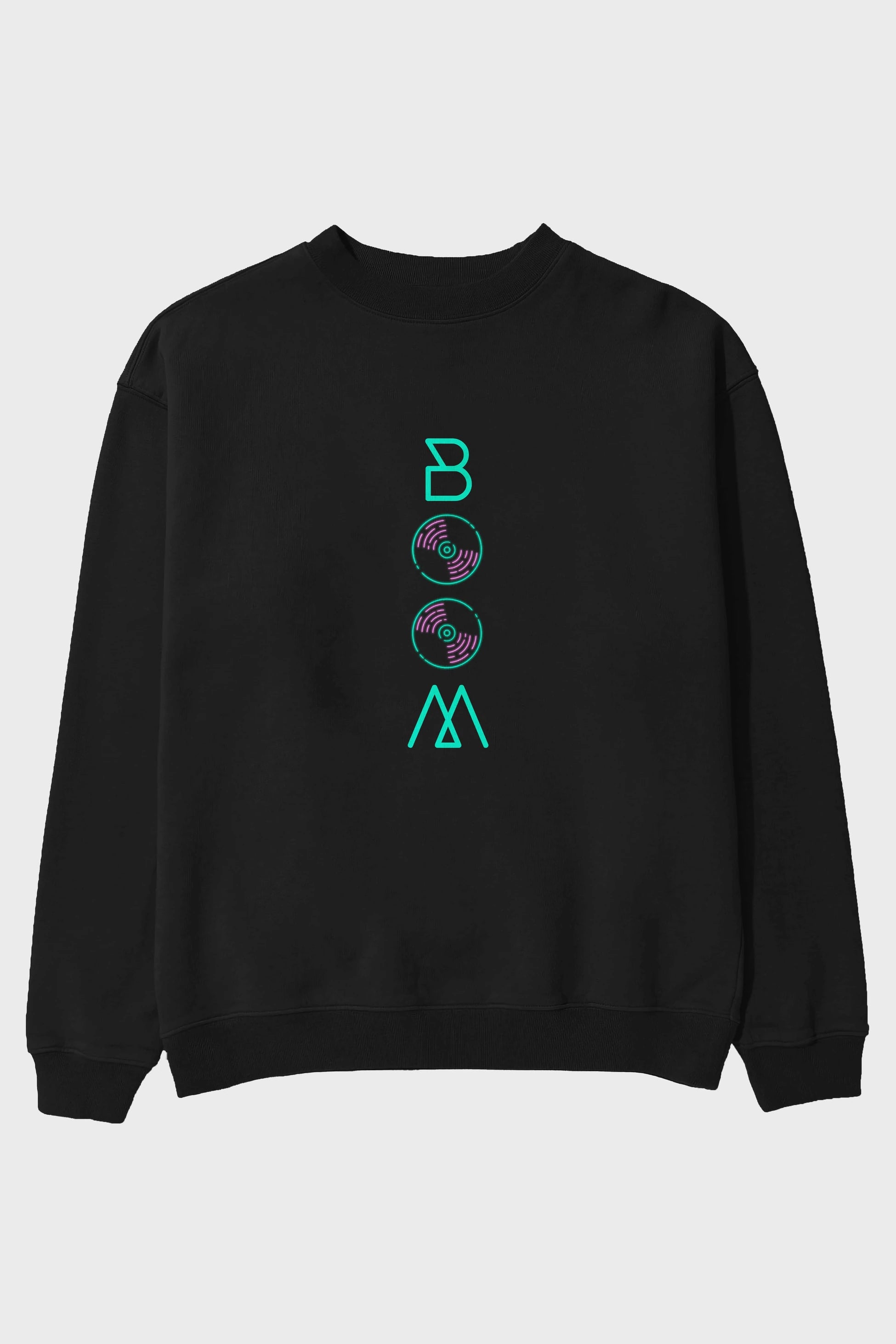 Boom Ön Baskılı Oversize Sweatshirt Erkek Kadın Unisex