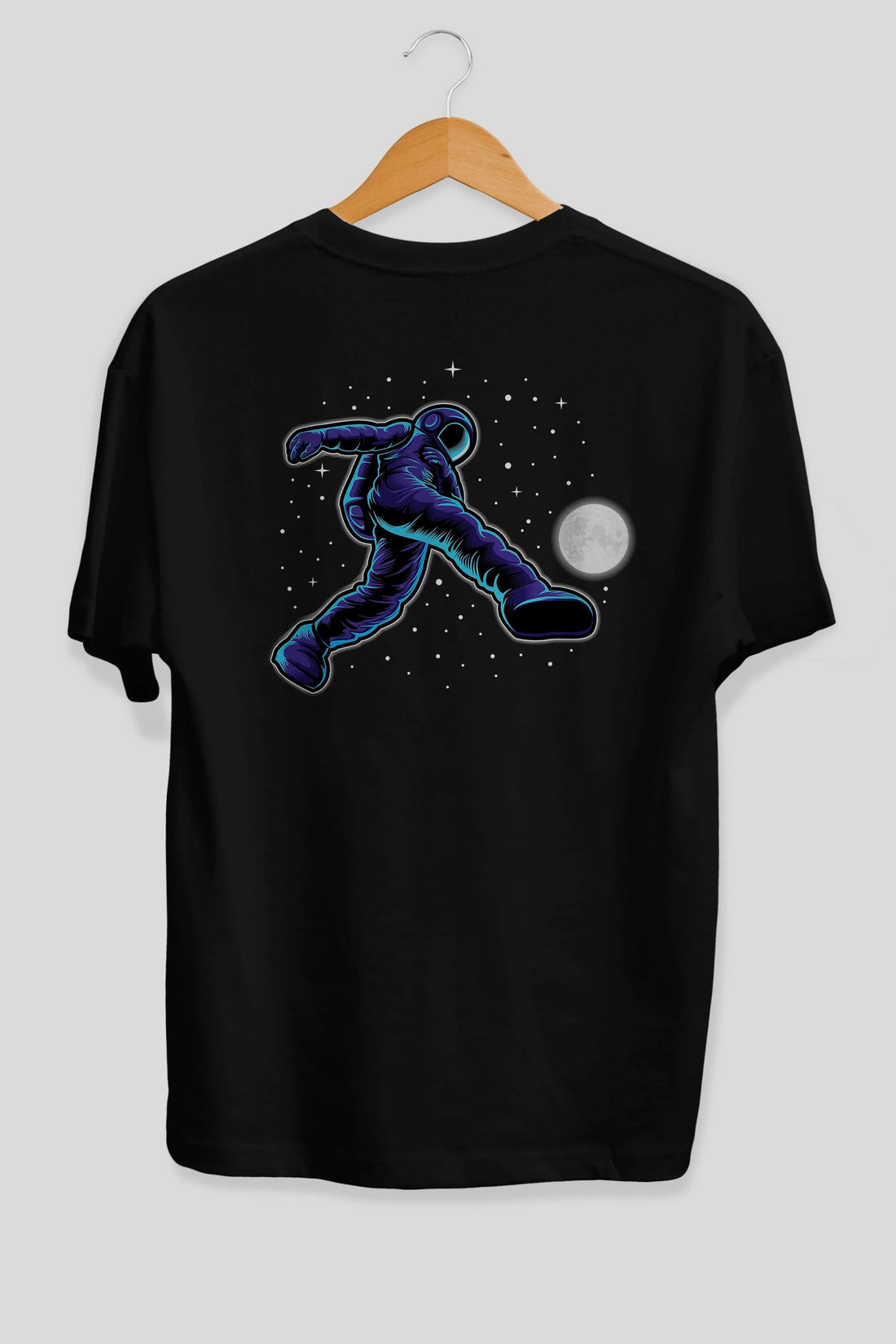 Astroball in Space Arka Baskılı Oversize t-shirt Erkek Kadın Unisex