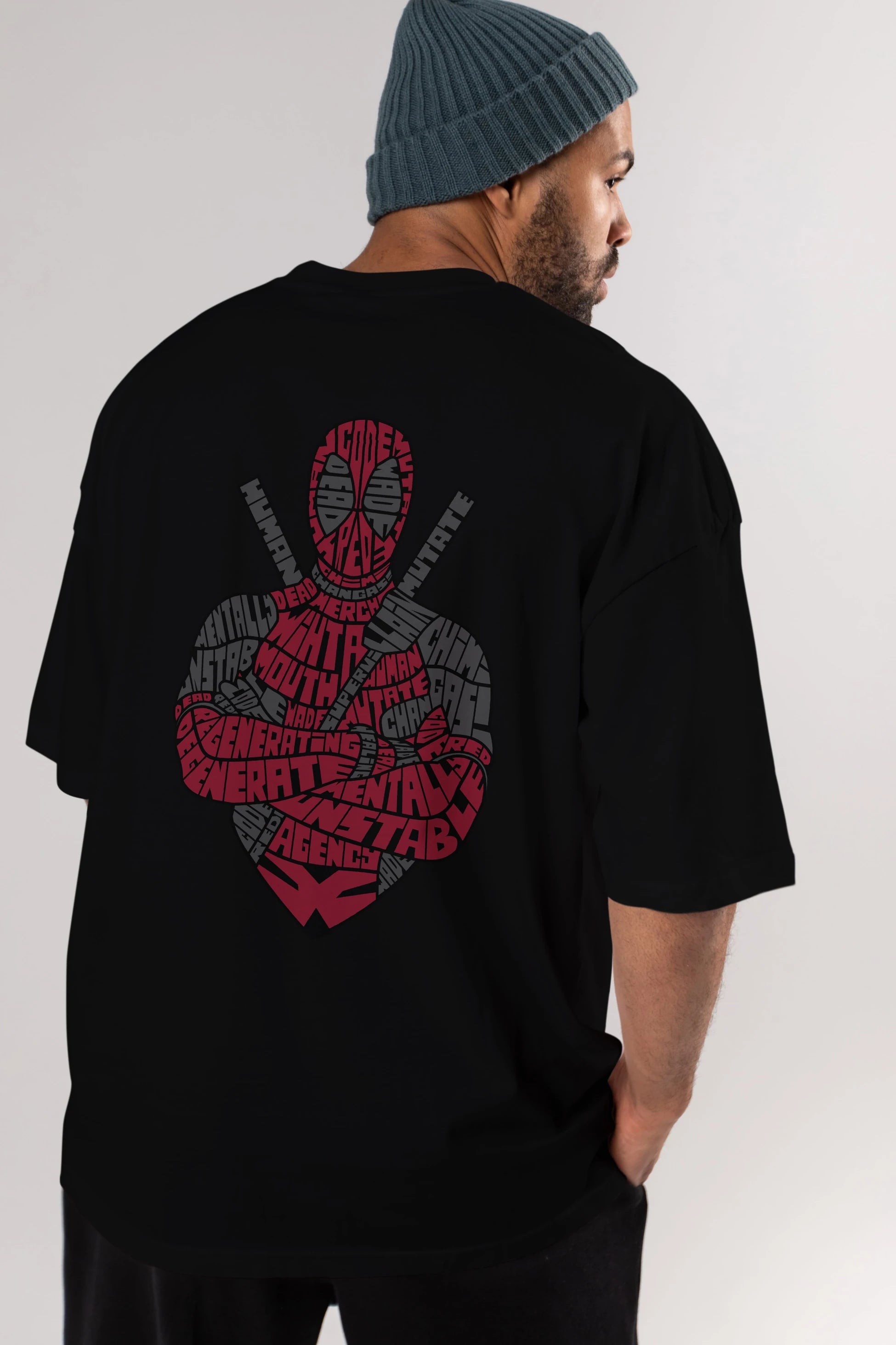 Dead Red Arka Baskılı Oversize t-shirt %100 pamuk Erkek Kadın Unisex