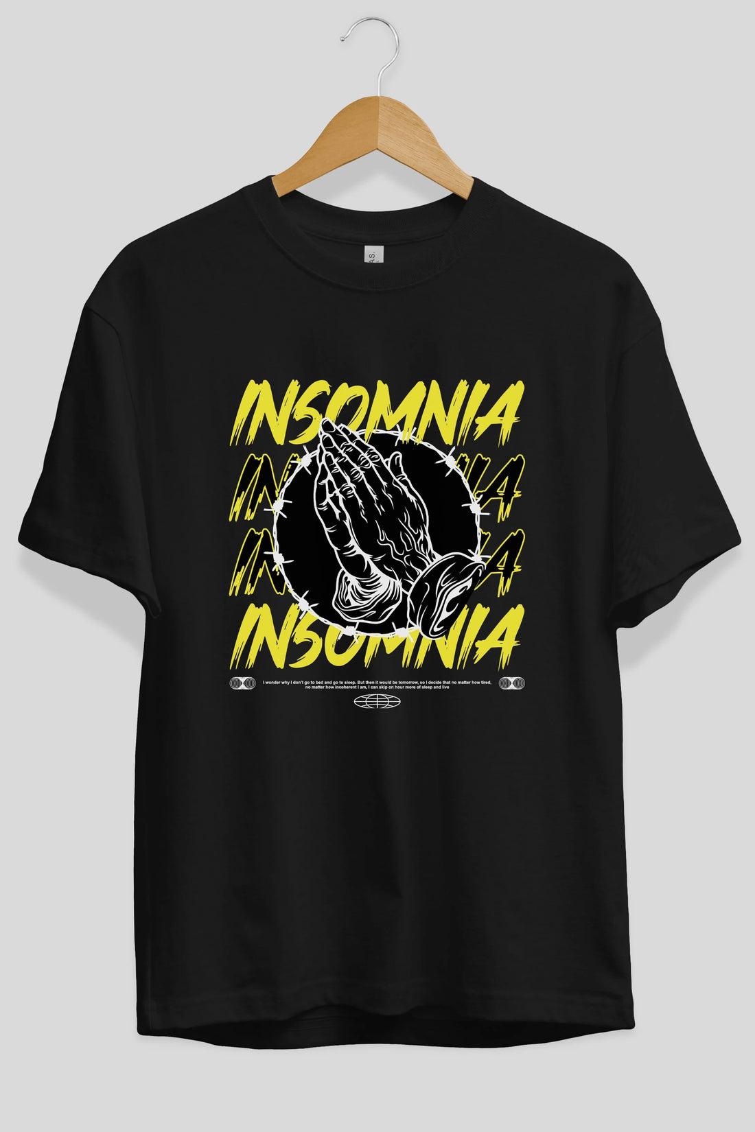 Insomnia Streetwear Ön Baskılı Oversize t-shirt Erkek Kadın Unisex