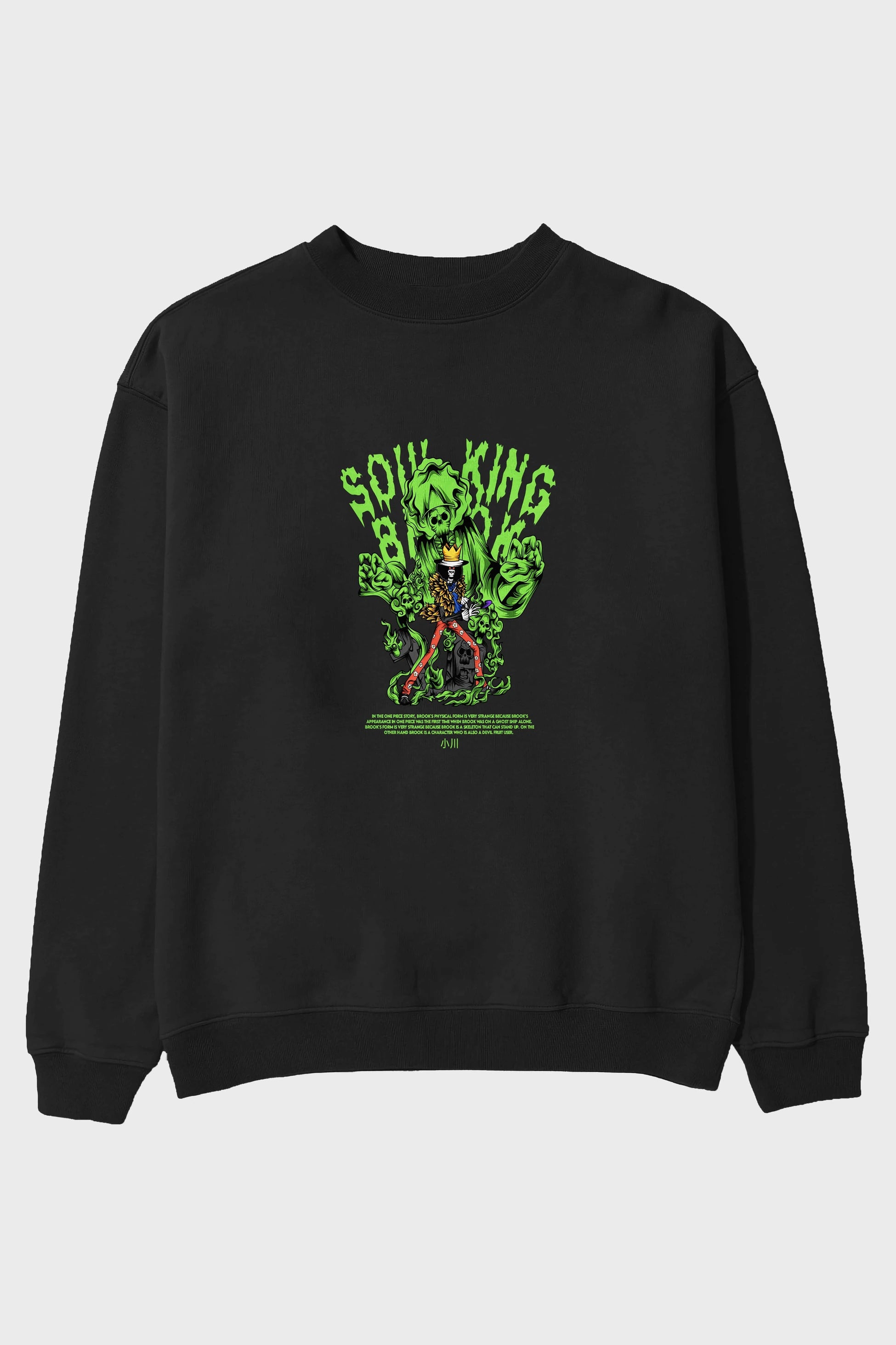 Soul King Brook Anime Ön Baskılı Oversize Sweatshirt Erkek Kadın Unisex