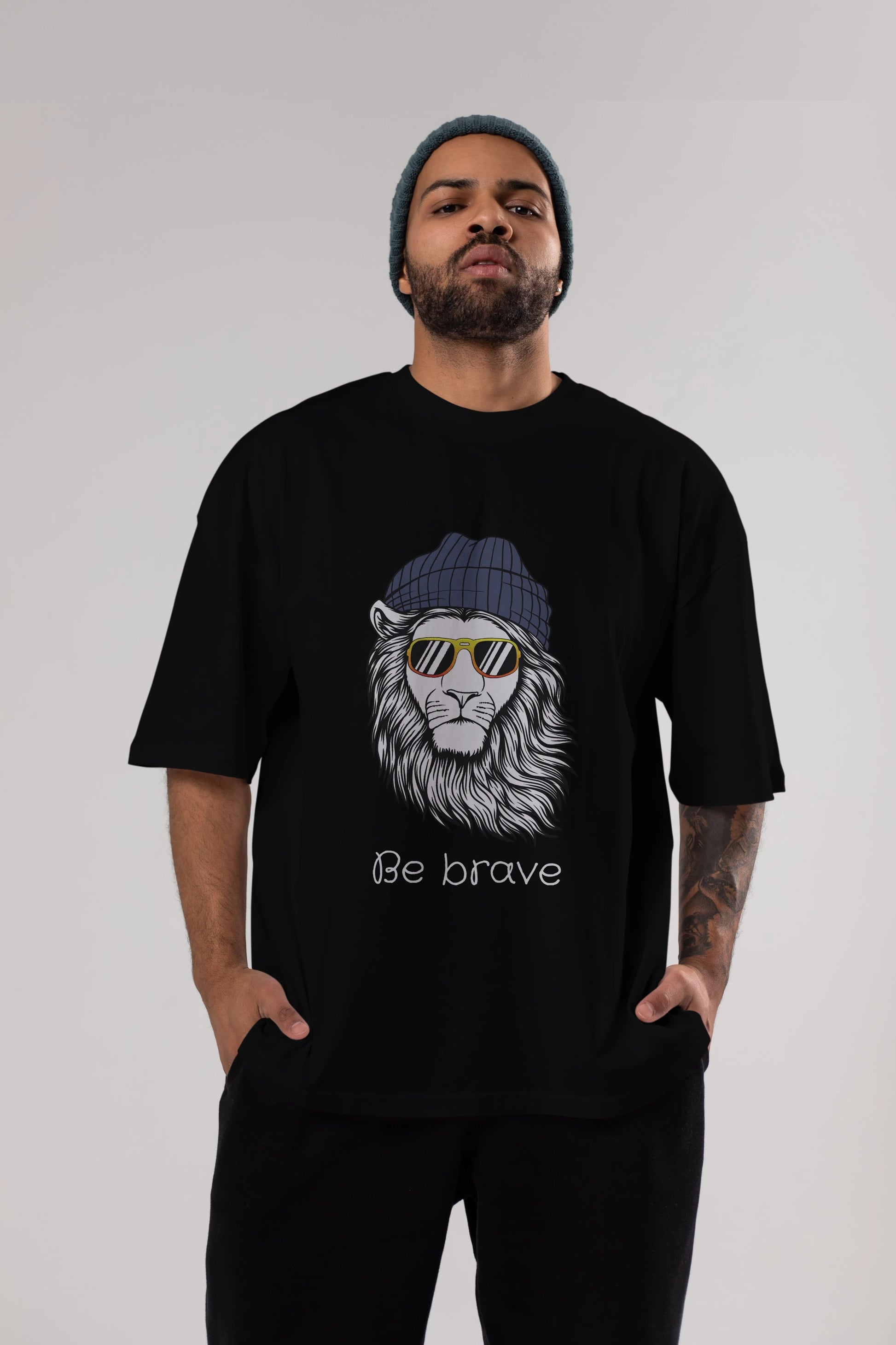 Be Brave Ön Baskılı Oversize t-shirt Erkek Kadın Unisex