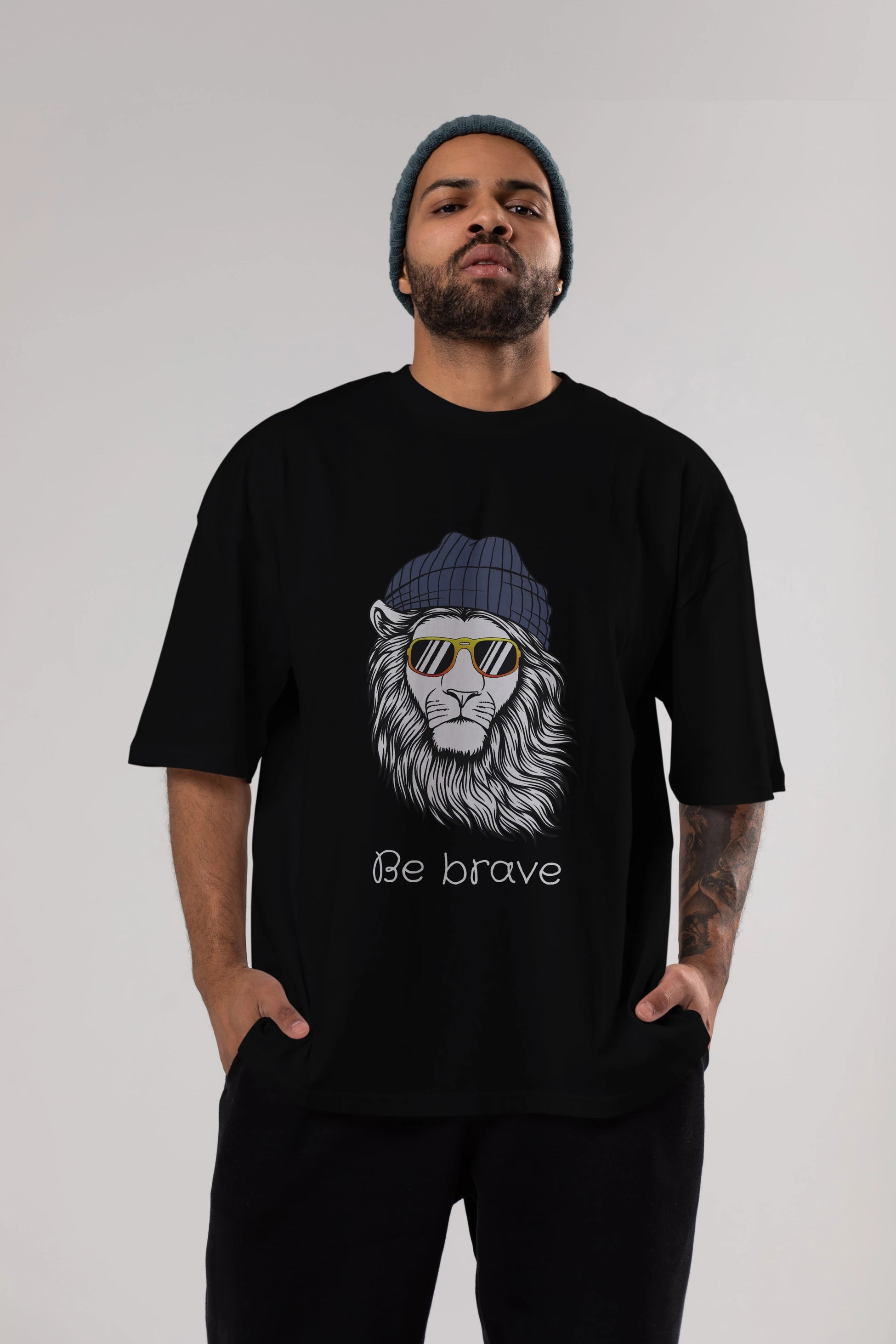 Be Brave Ön Baskılı Oversize t-shirt Erkek Kadın Unisex