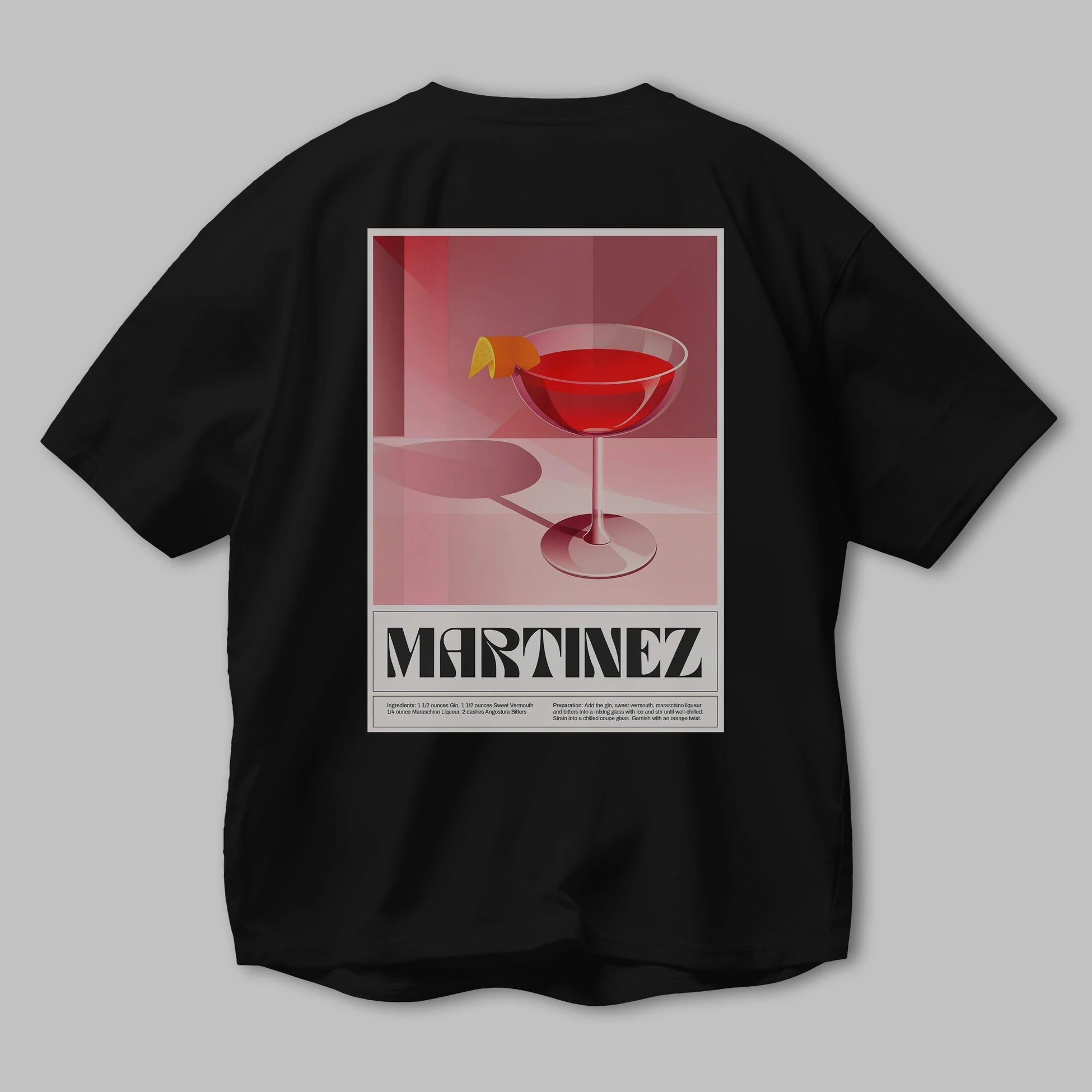 Martinez Arka Baskılı Oversize t-shirt Erkek Kadın Unisex %100 Pamuk Bisiklet Yaka tişort
