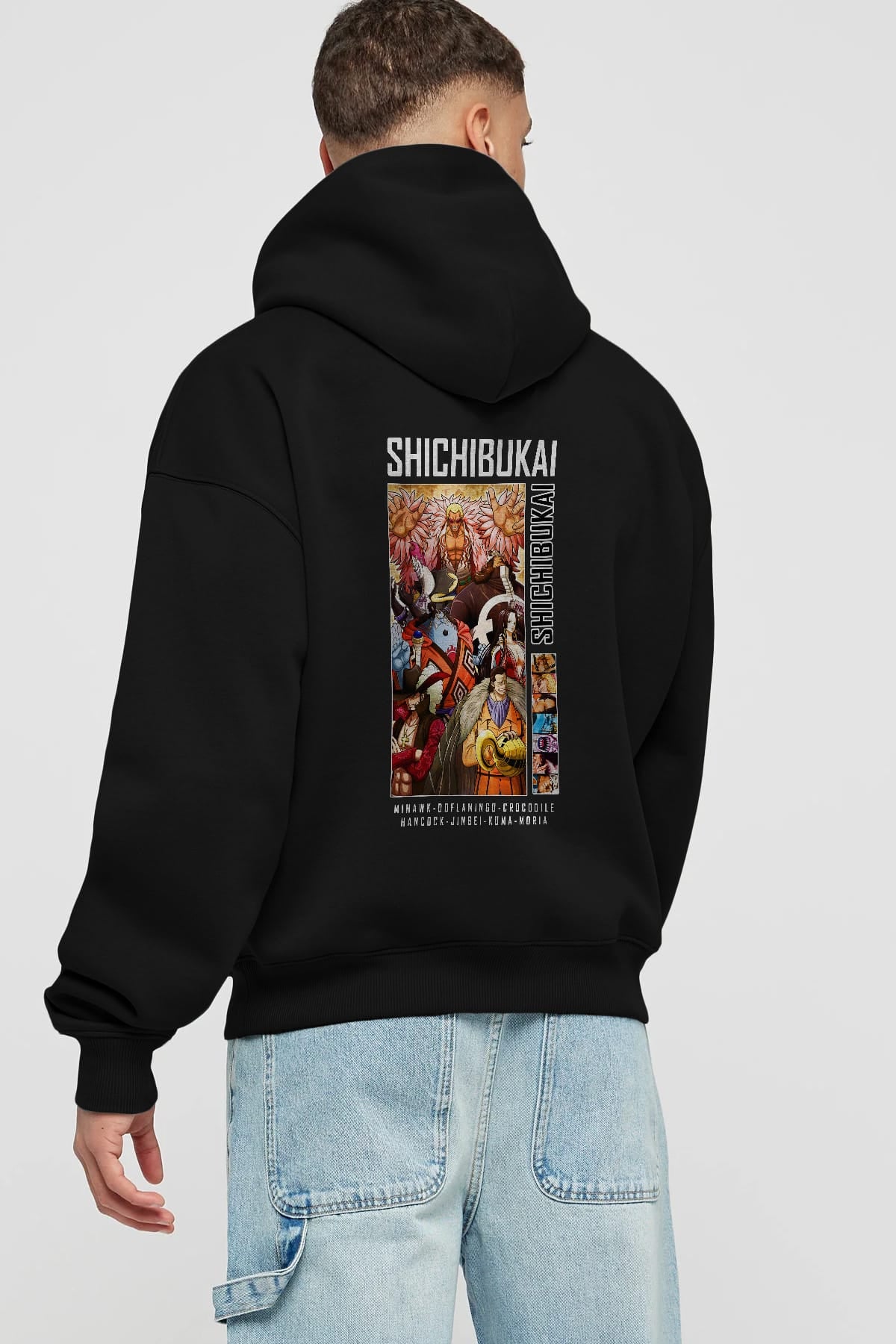 Shichibukai Anime Arka Baskılı Hoodie Oversize Kapüşonlu Sweatshirt Erkek Kadın Unisex