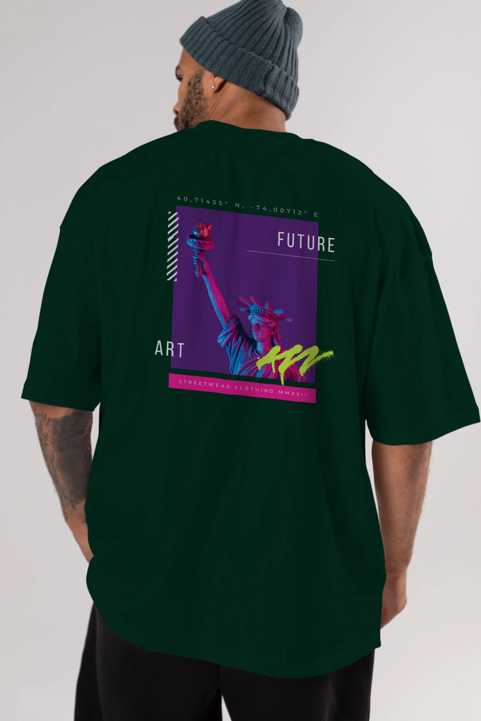 Future Streetwear Arka Baskılı Oversize t-shirt Erkek Kadın Unisex