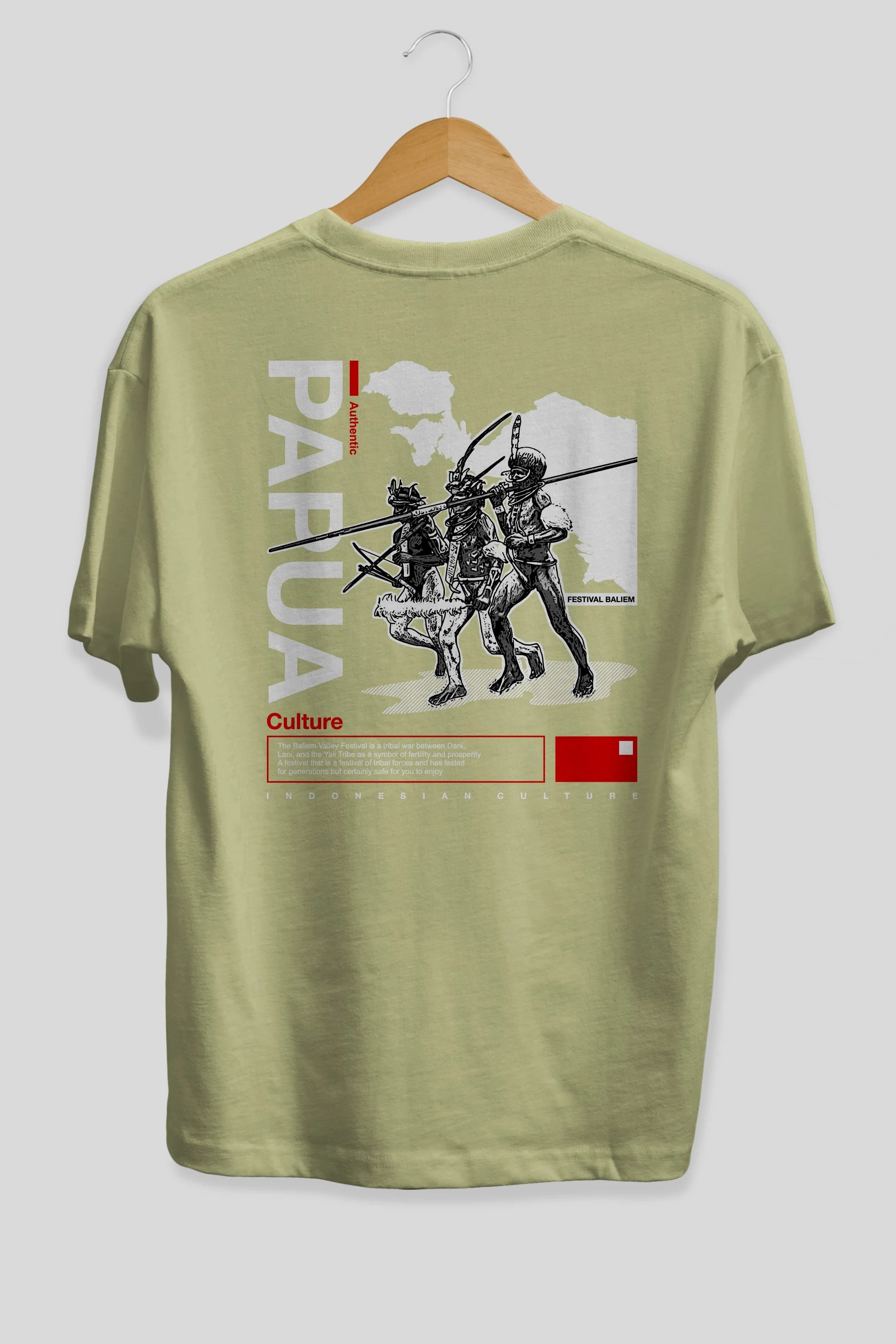 Papua Culture Arka Baskılı Oversize t-shirt Erkek Kadın Unisex