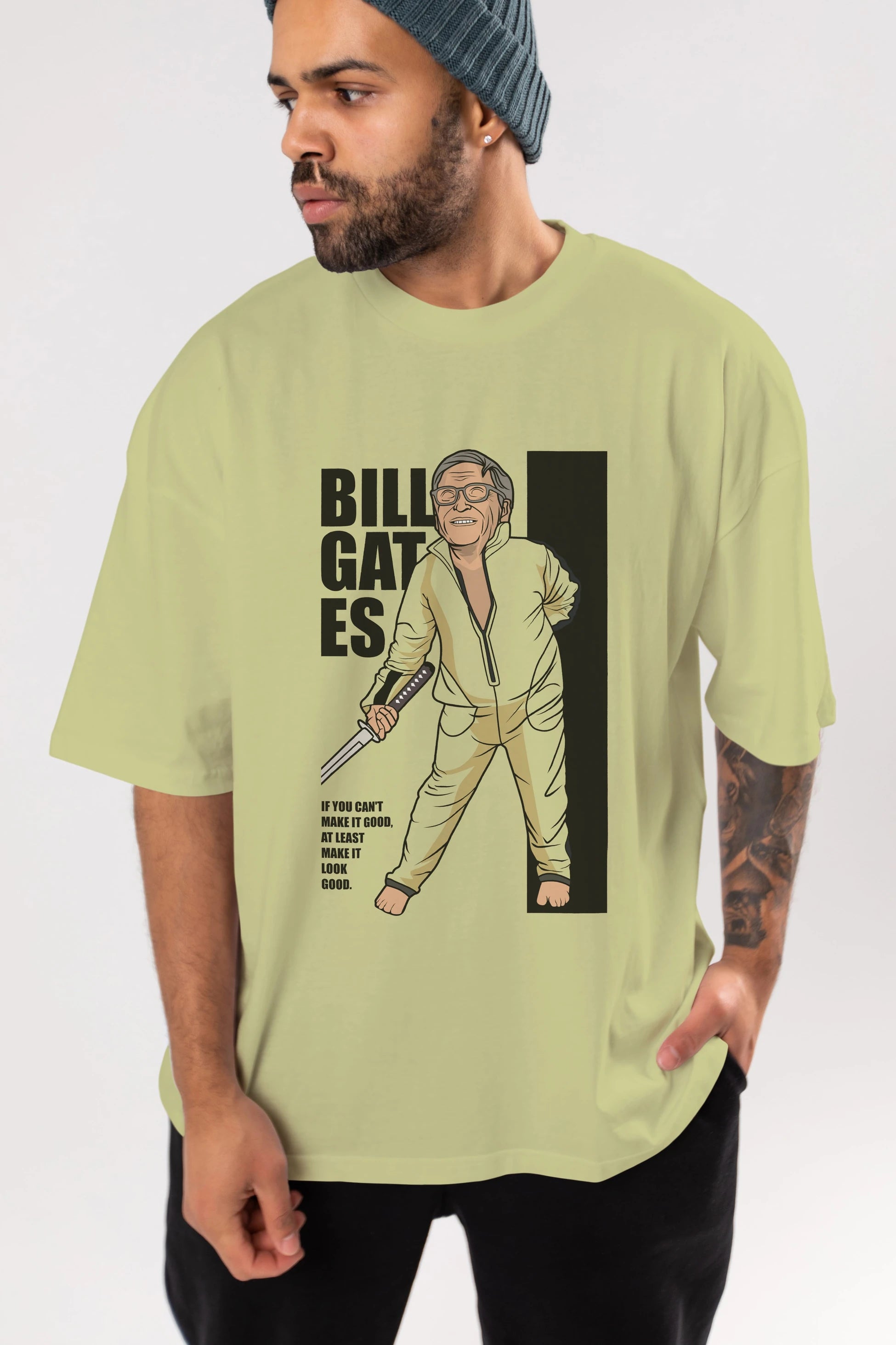 Bill Gates Ön Baskılı Oversize t-shirt Erkek Kadın Unisex %100 Pamuk tişort