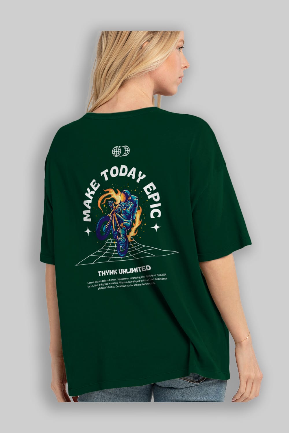 Make Today Epic Arka Baskılı Oversize t-shirt Erkek Kadın Unisex
