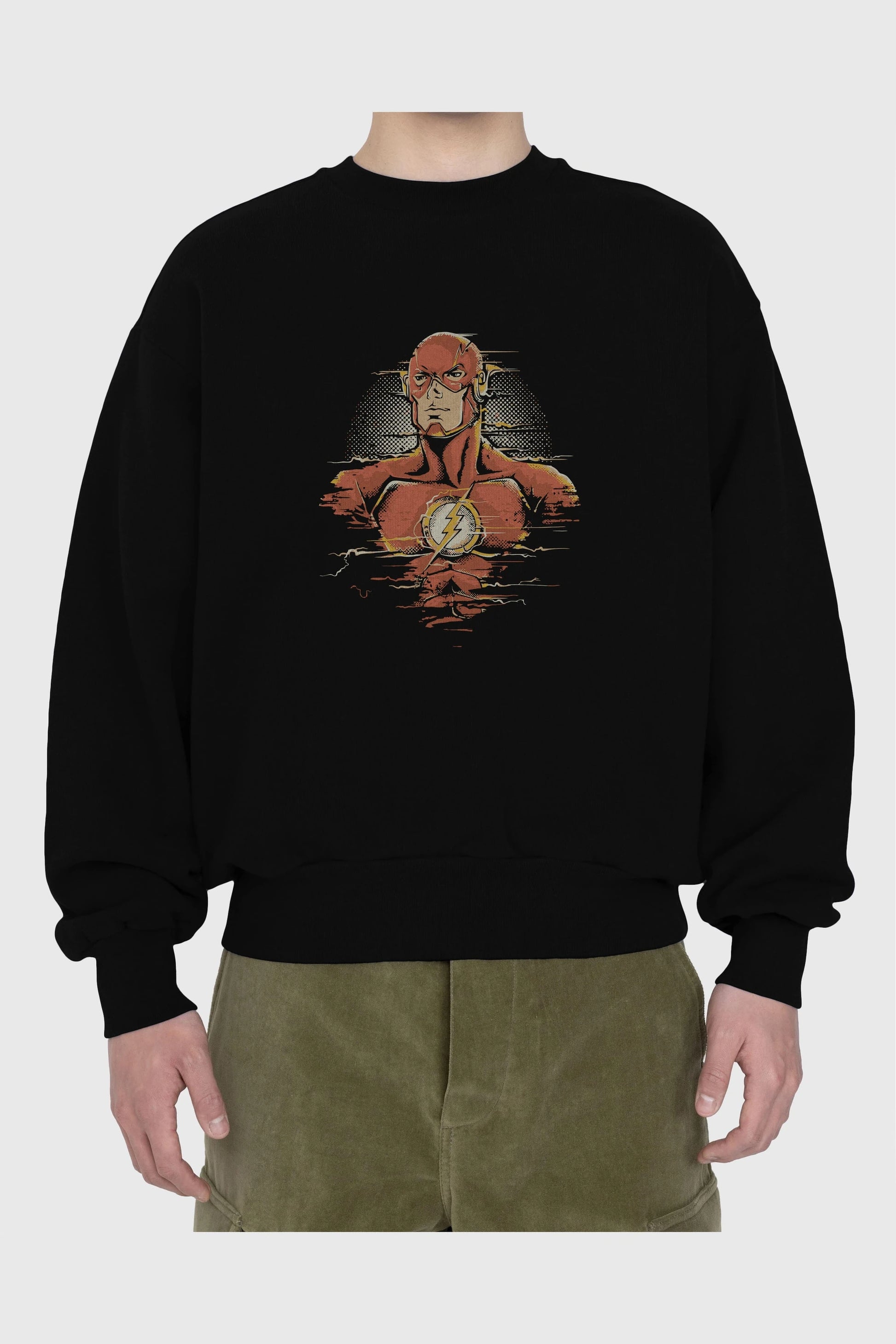 Flash Avengers Ön Baskılı Oversize Sweatshirt Erkek Kadın Unisex