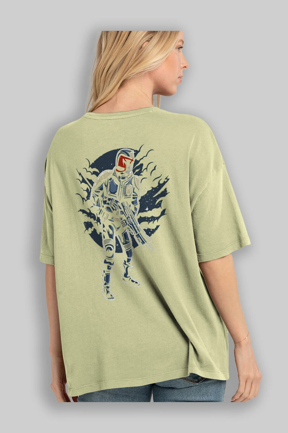 Judge Skull Arka Baskılı Oversize t-shirt Erkek Kadın Unisex %100 Pamuk